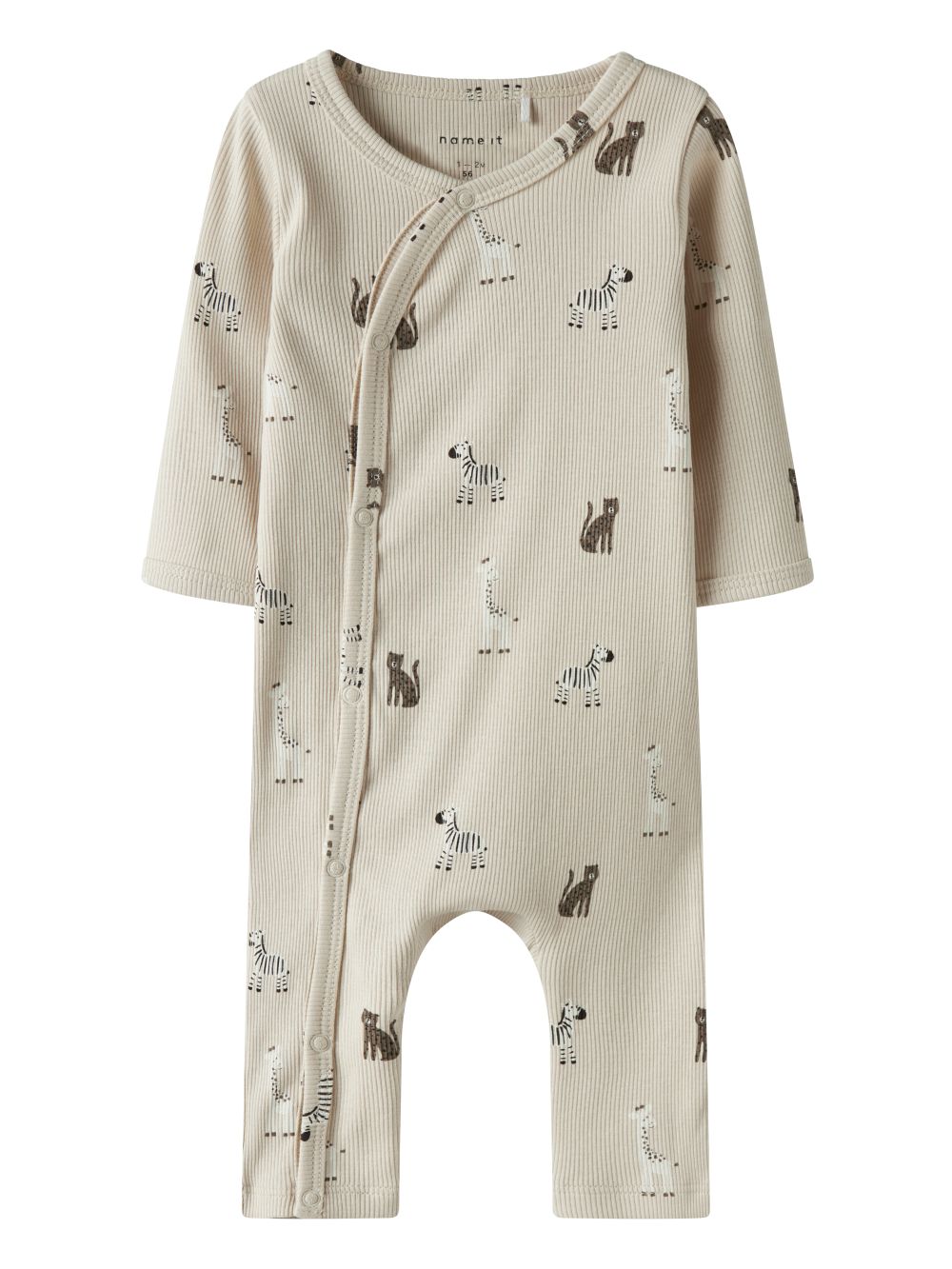 Name It Tolla Wrap Bodysuit – Søde Dyr i Sandfarve