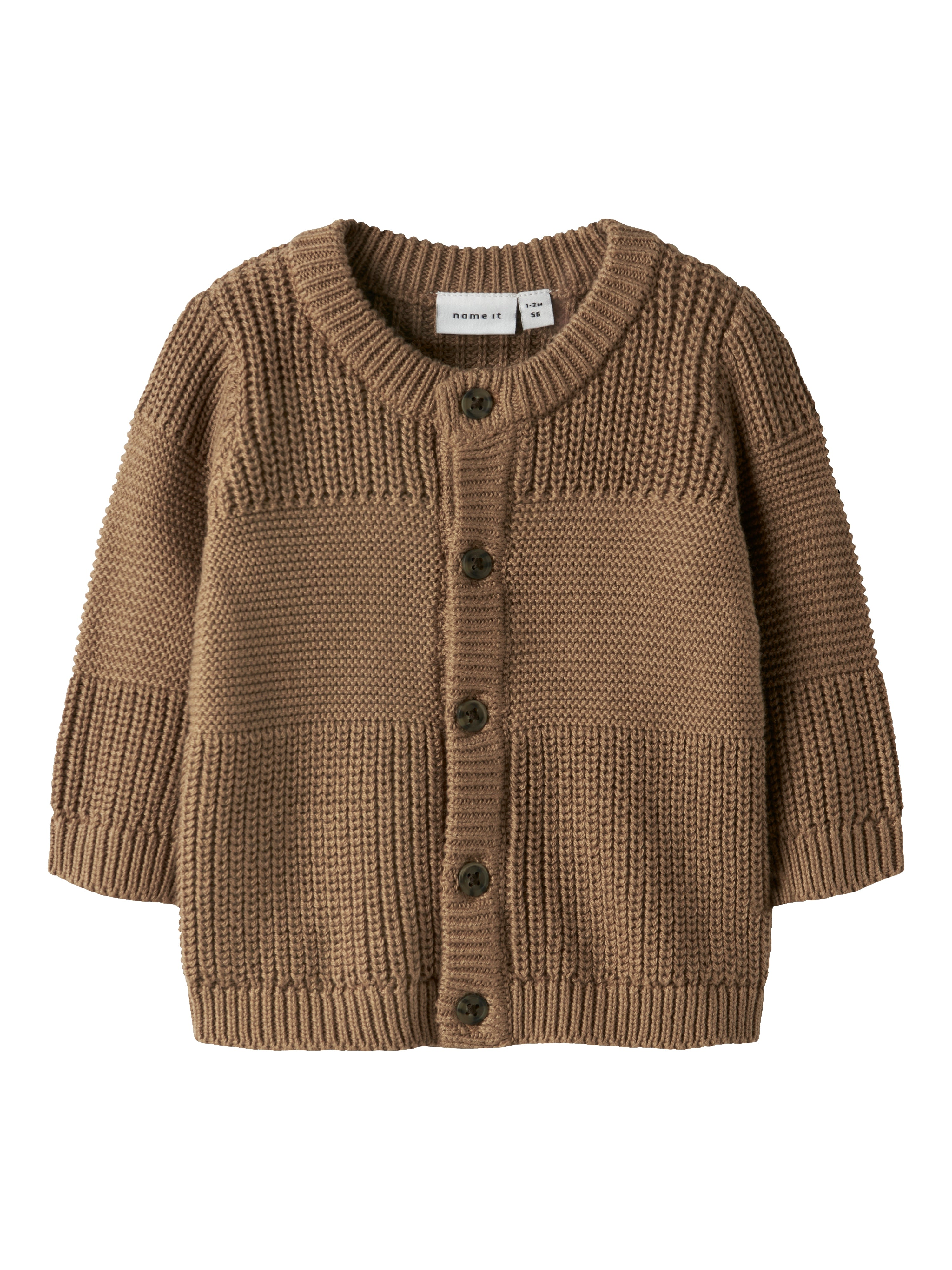 Name It Boys Knit Cardigan - Toasted Coconut -   Cm