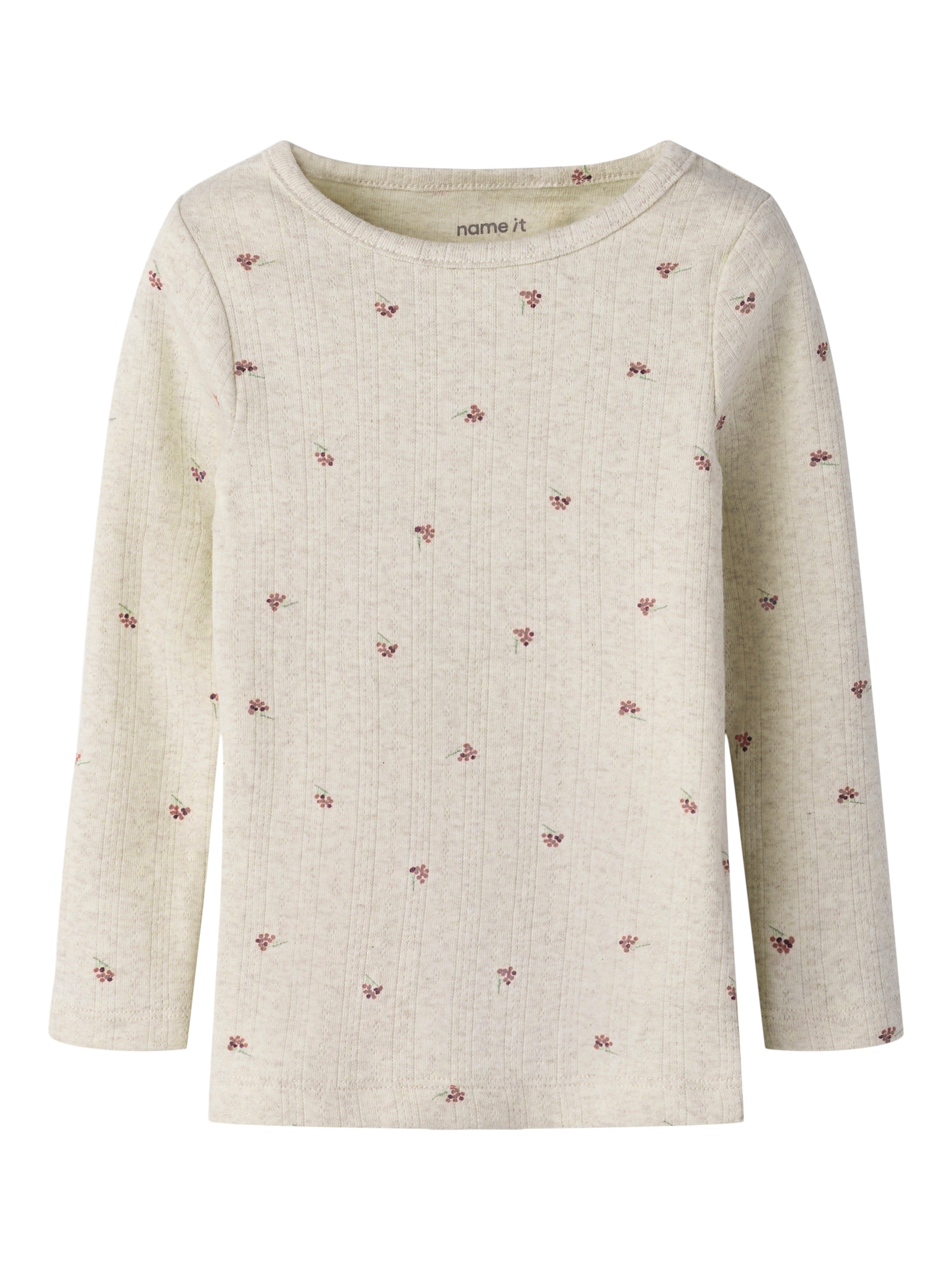 Name It Berries Ls Slim Top - Peyote Melange -   Cm
