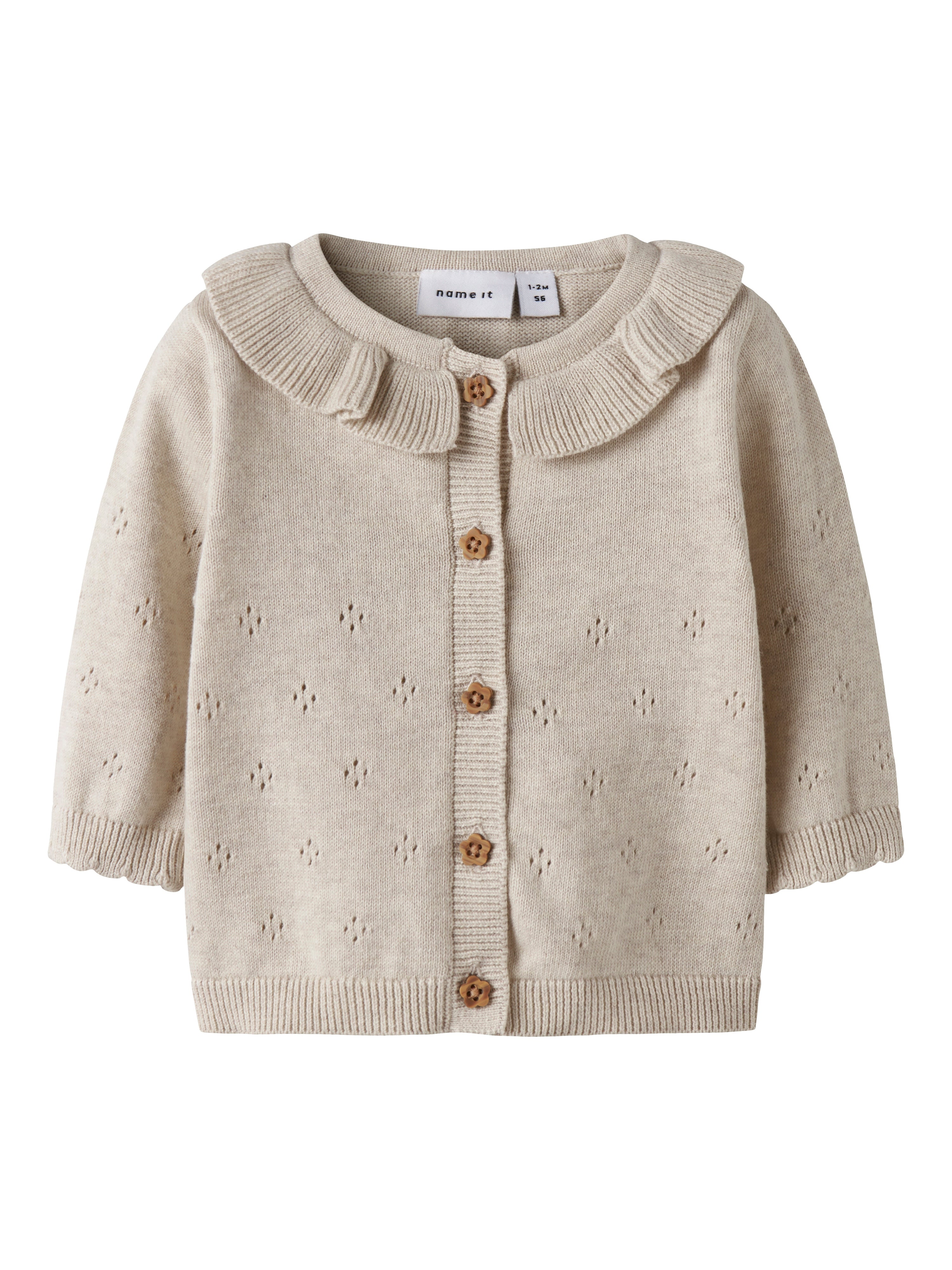Name It Diame Ls Knit Cardigan - Peyote Melange -   Cm
