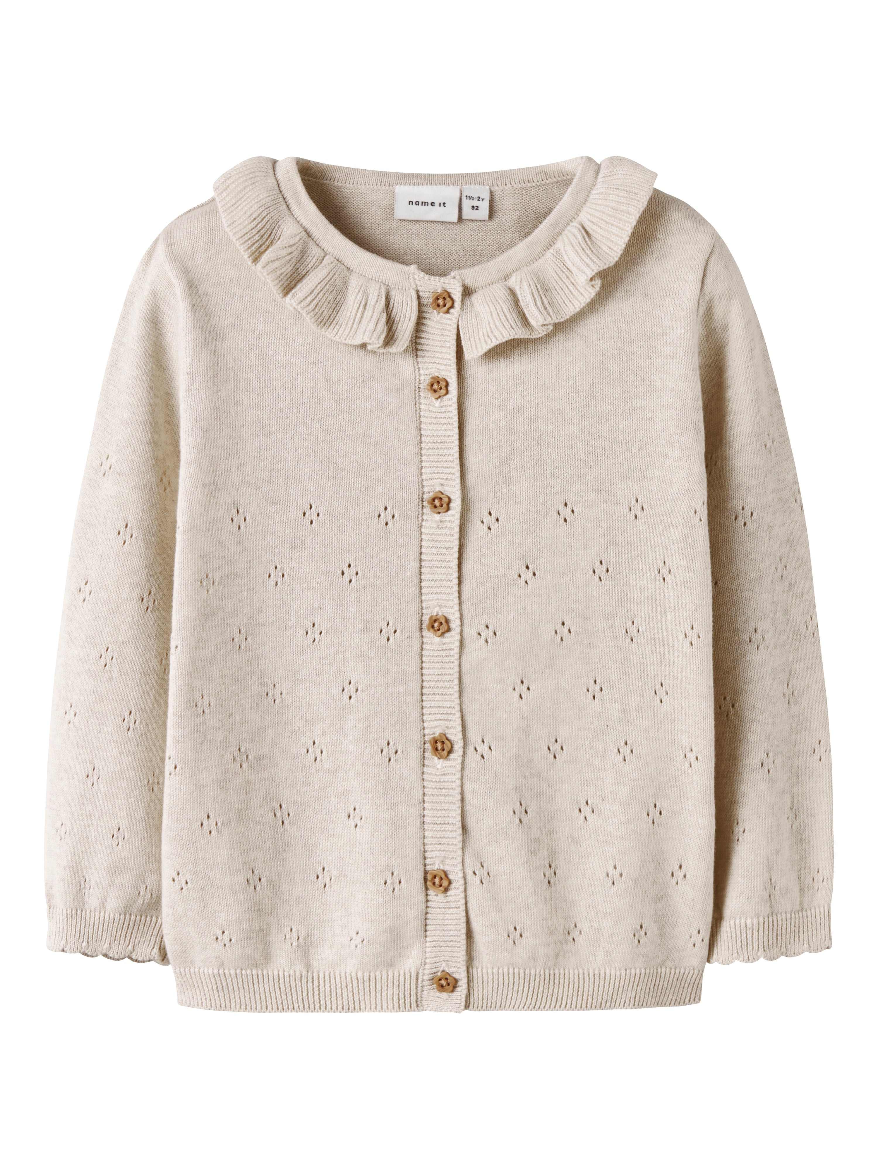 Name It Diame Ls Knit Cardigan - Peyote Melange -   Cm