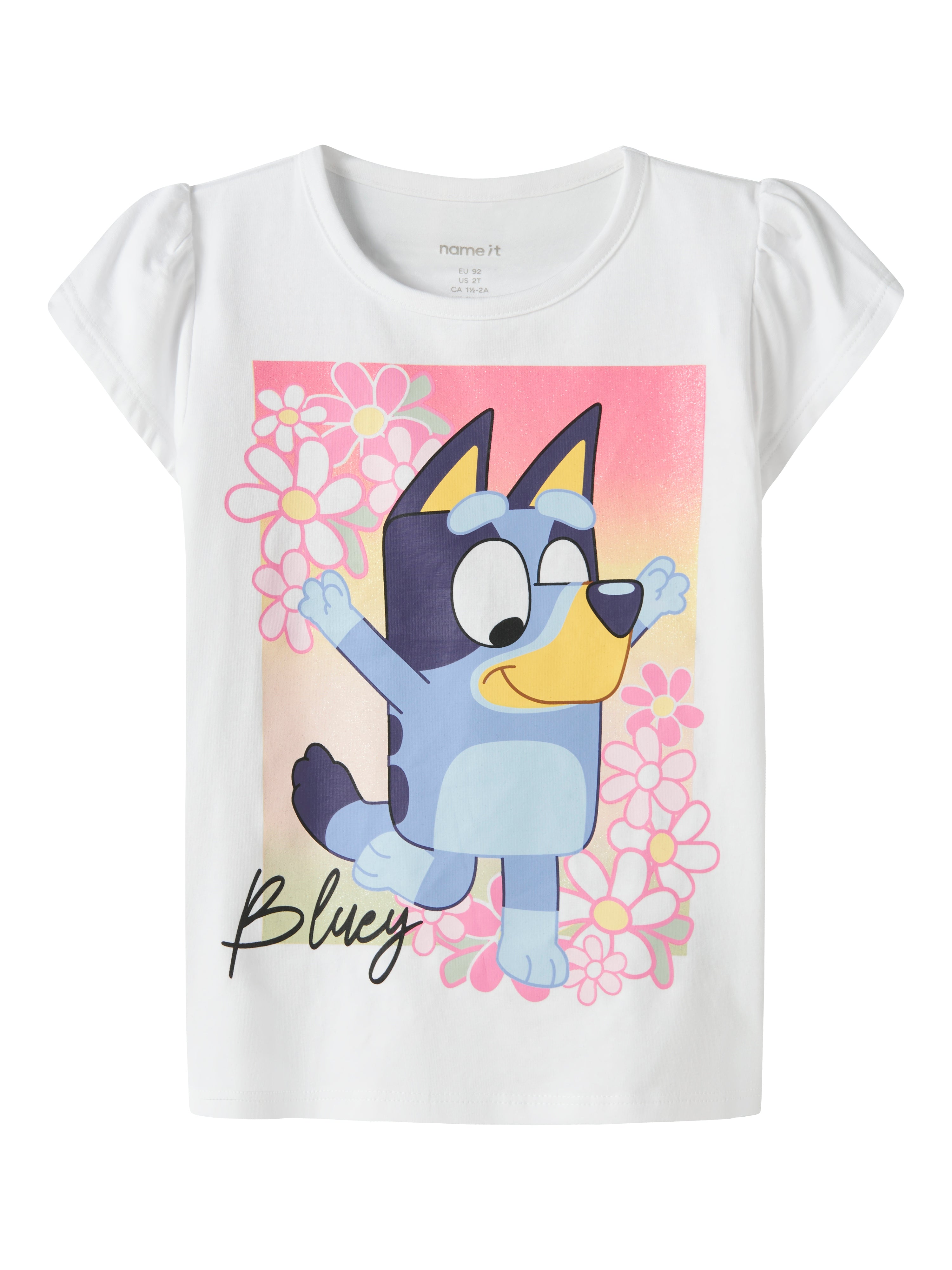 Name It Maka - Bluey Ss Top - Bright White -   Cm
