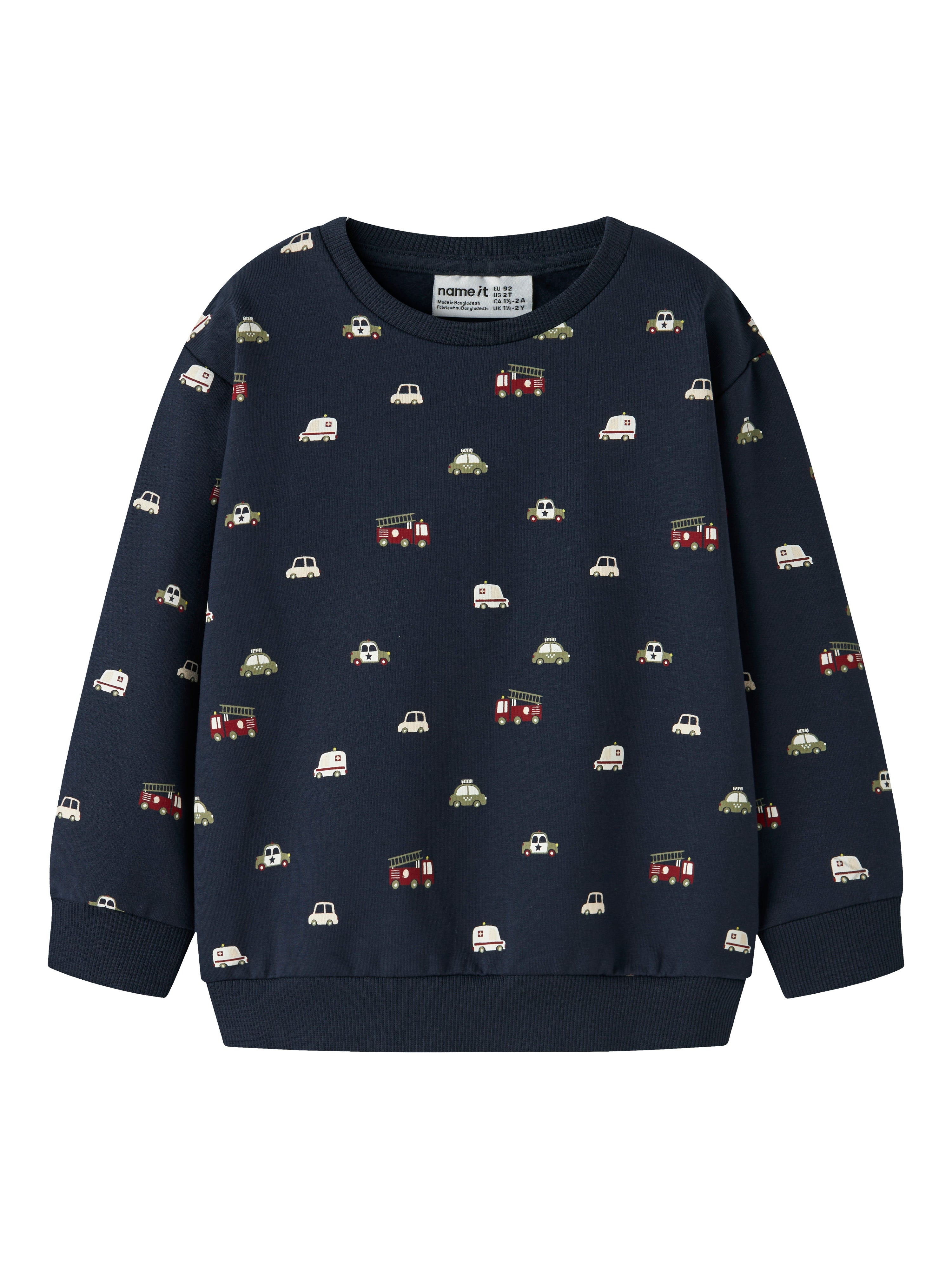 Name It Thuen Sweatshirt - Navy Blazer med Politibiler