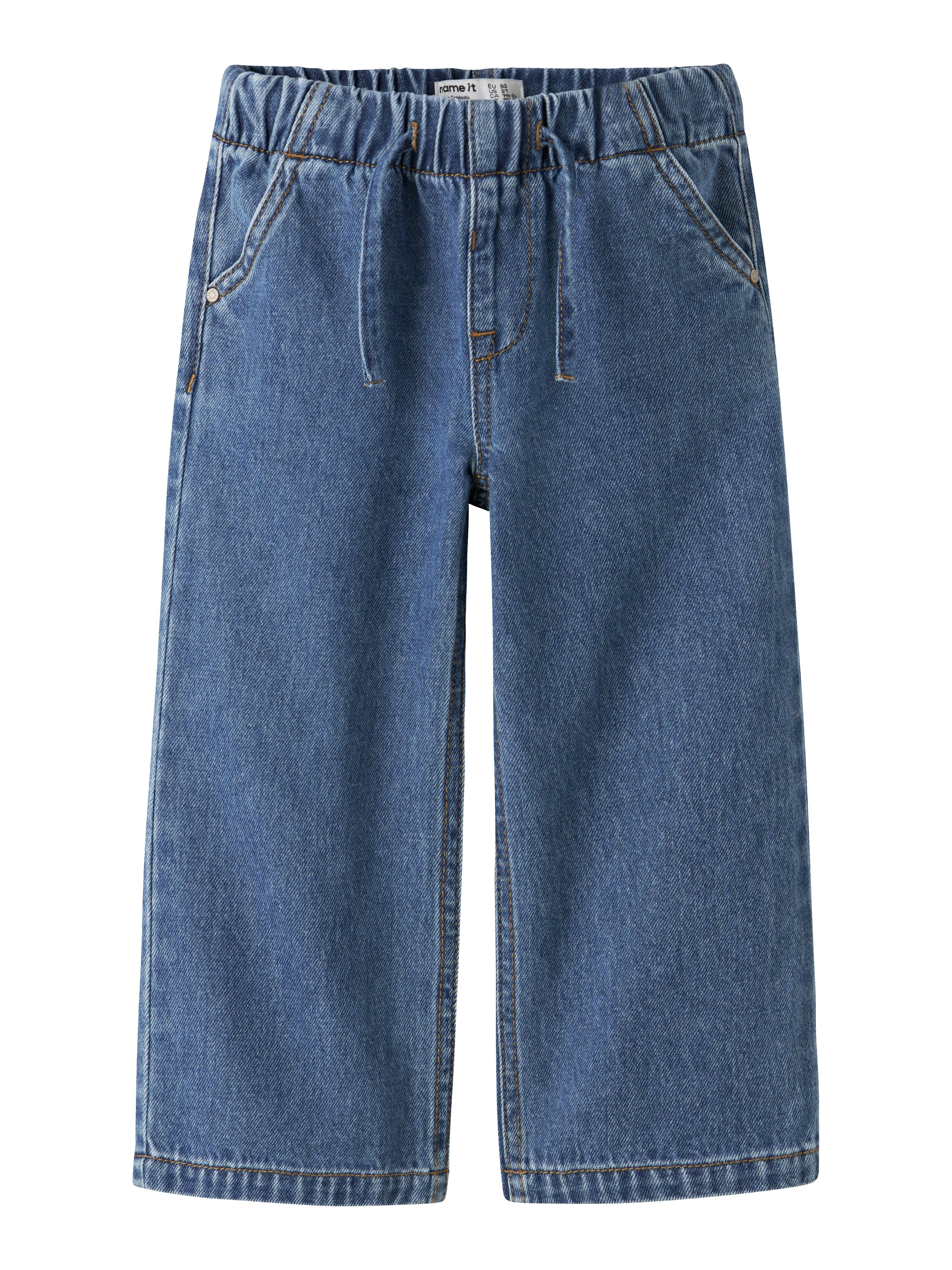 Name It Rose Wide Pull Up Jeans - Medium Blue Denim -   Cm