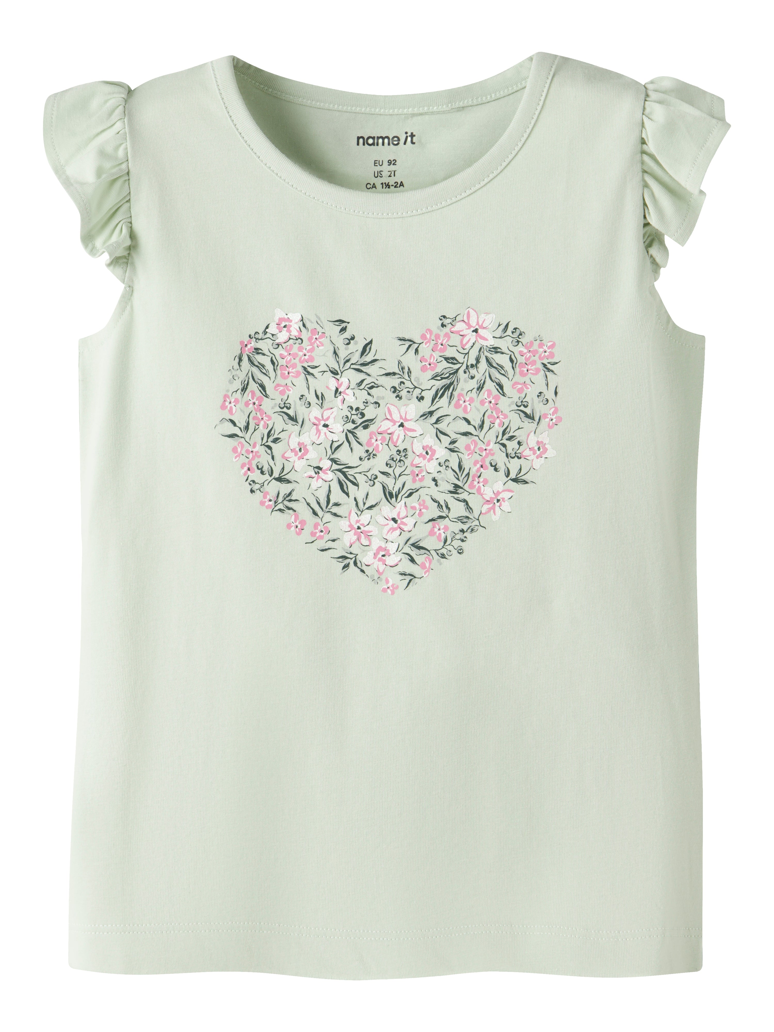 Name It Vayana - Top - Pale Aqua Pink Flowers -   Cm
