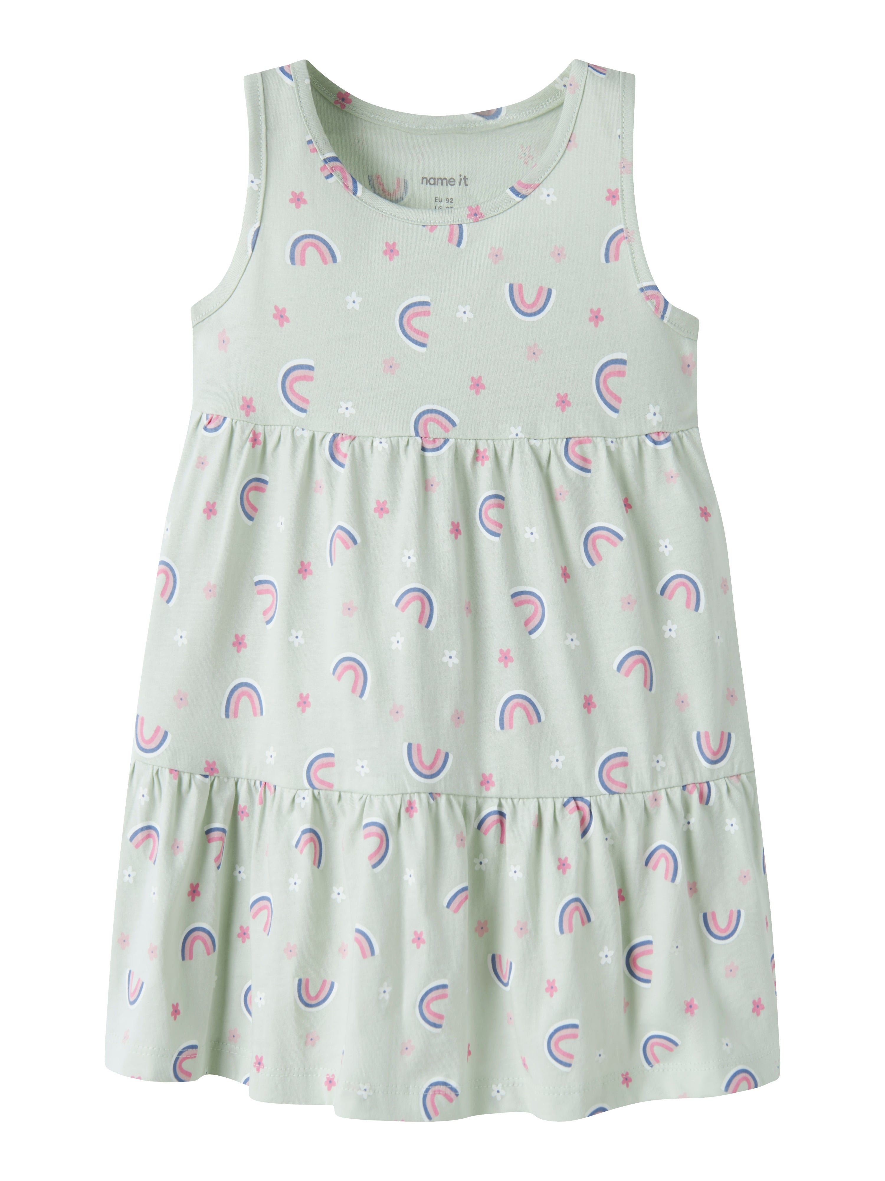 Name It Vigga - Spencer Dress - Pale Aqua Rainbow -   Cm