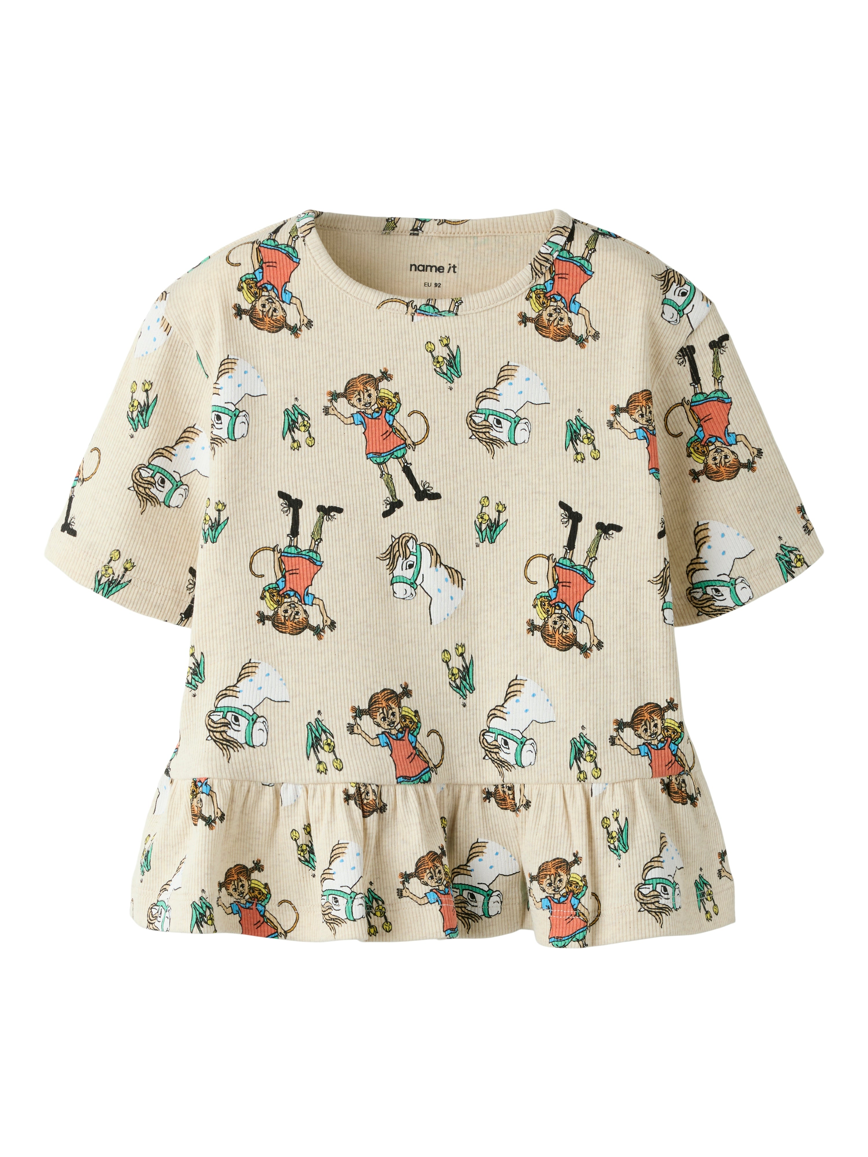 Name It Mara - Pippi Ss Top - Peyote Melange -   Cm
