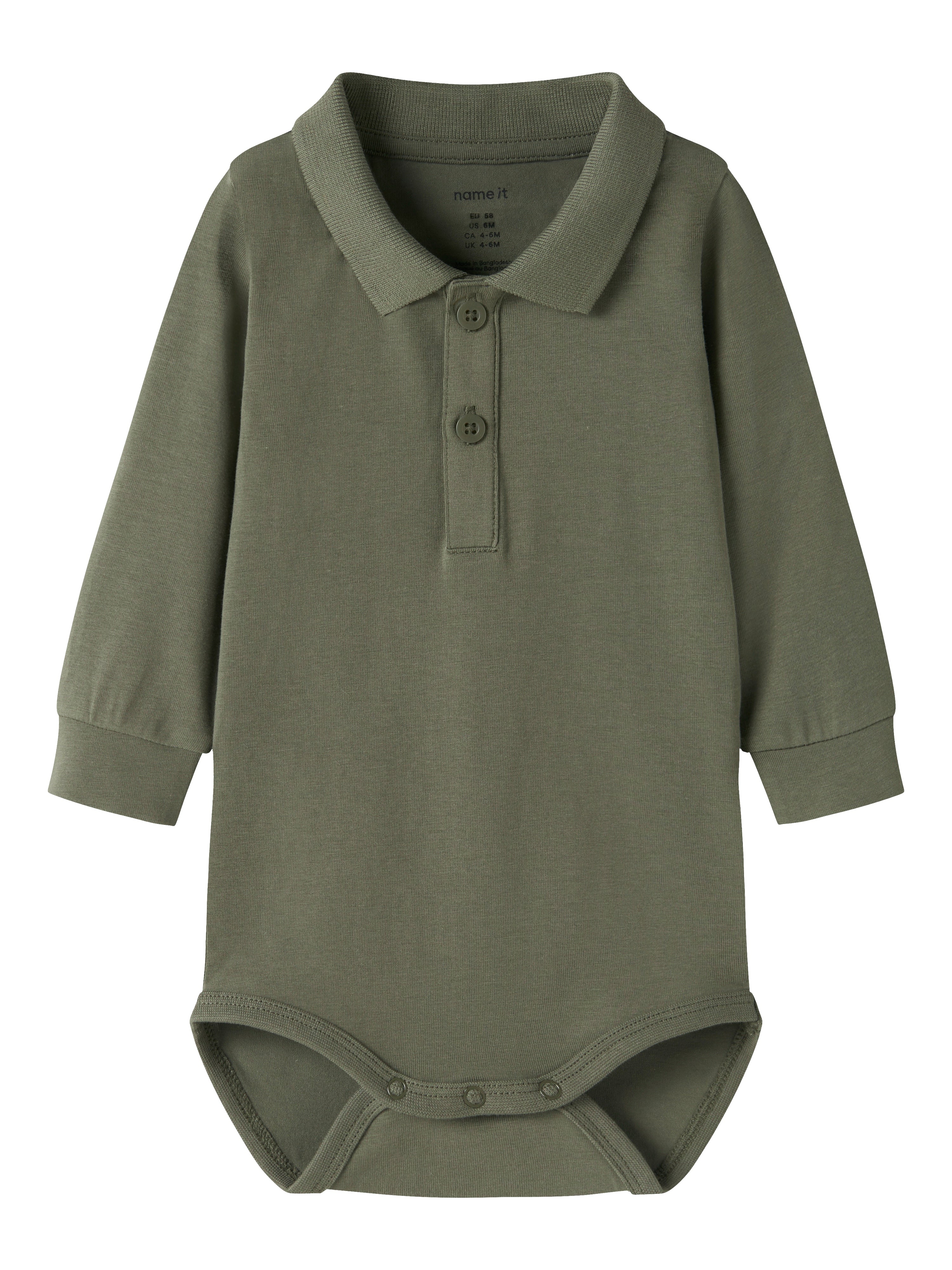 Name It Holger - Ls Polo Body Noos - Dusty Olive -   Cm