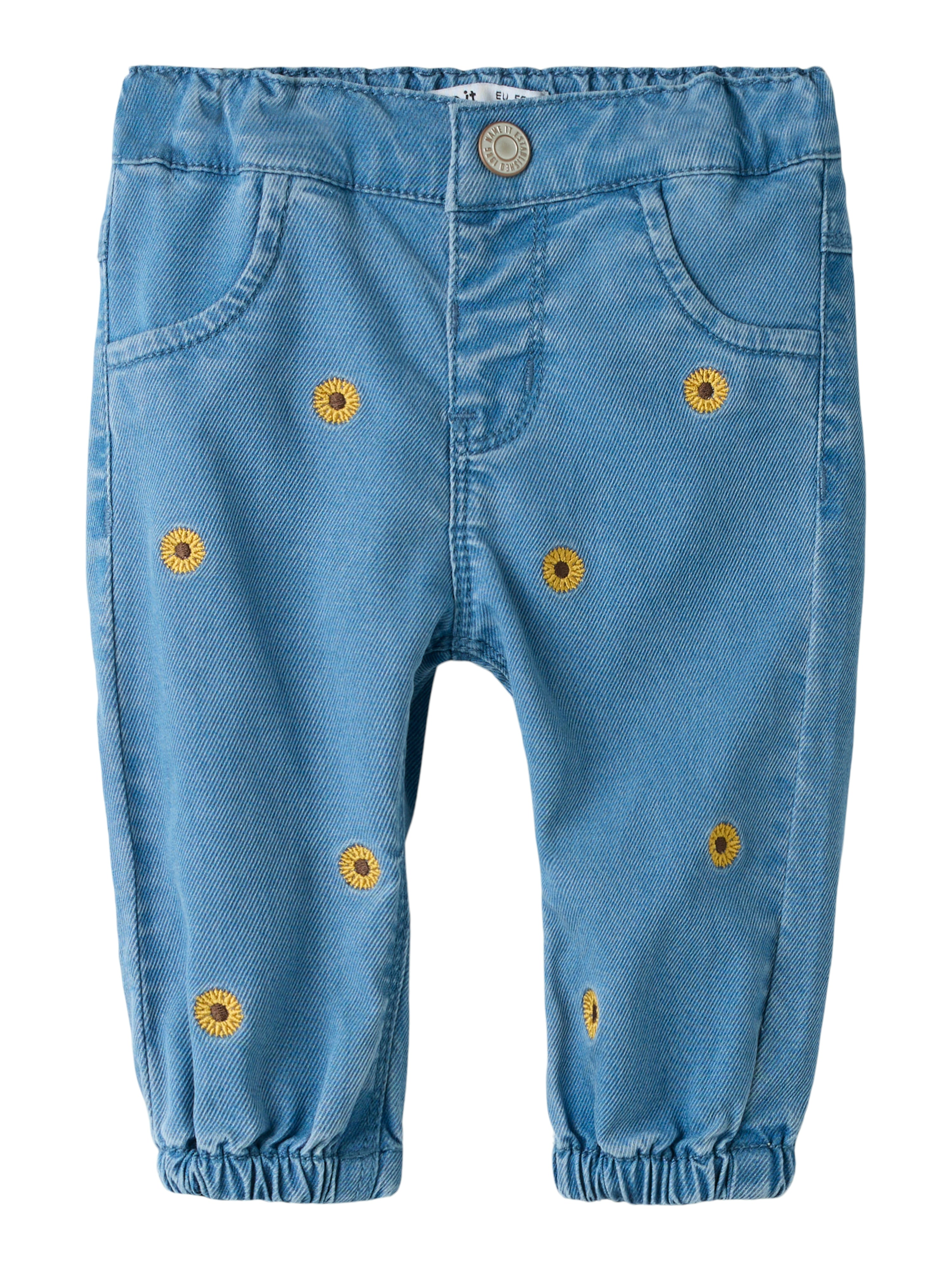Name It Rose - Shaped Emb Jeans - Medium Blue Denim -   Cm