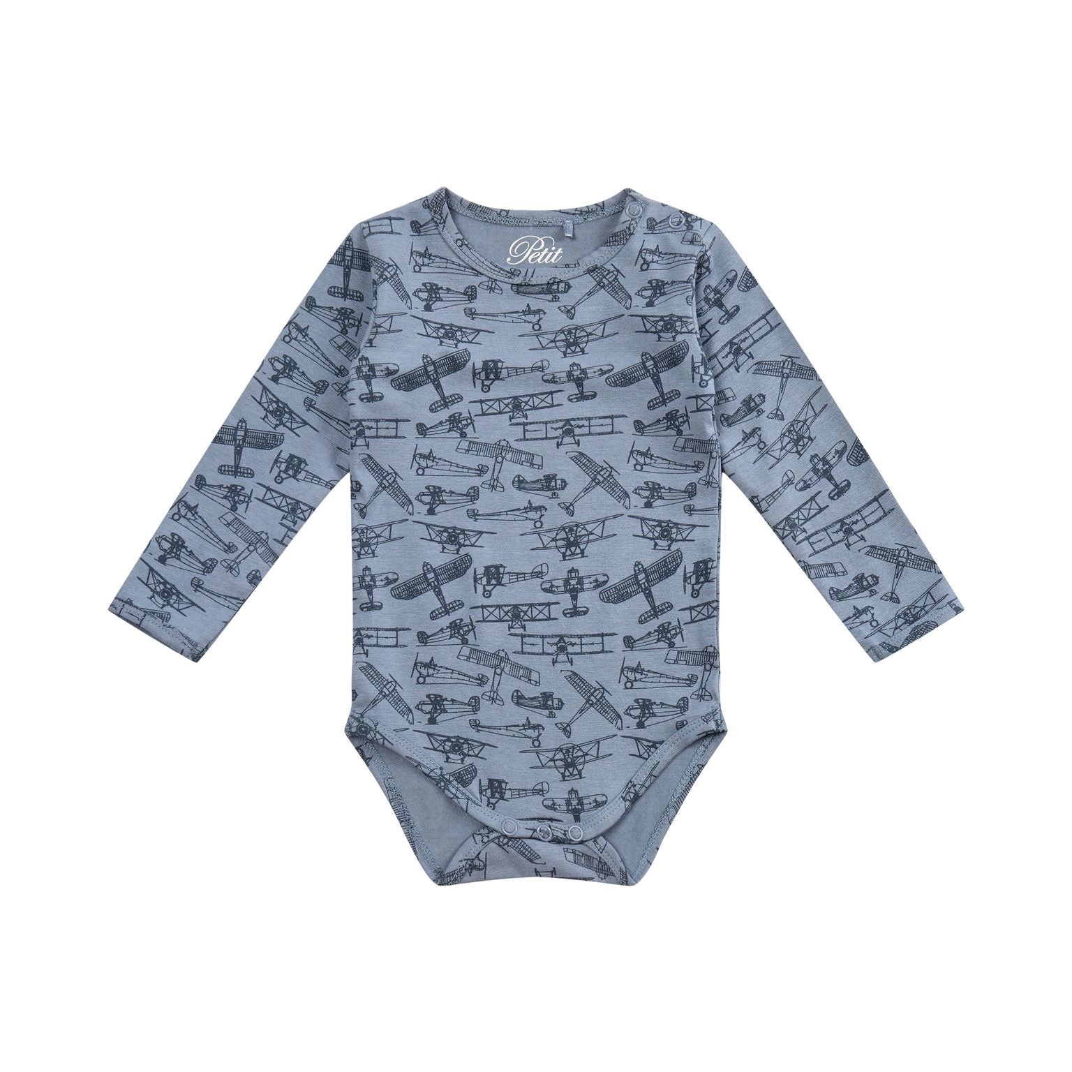 Petit By Sofie Schnoor Body med Flyvemaskiner - Blå