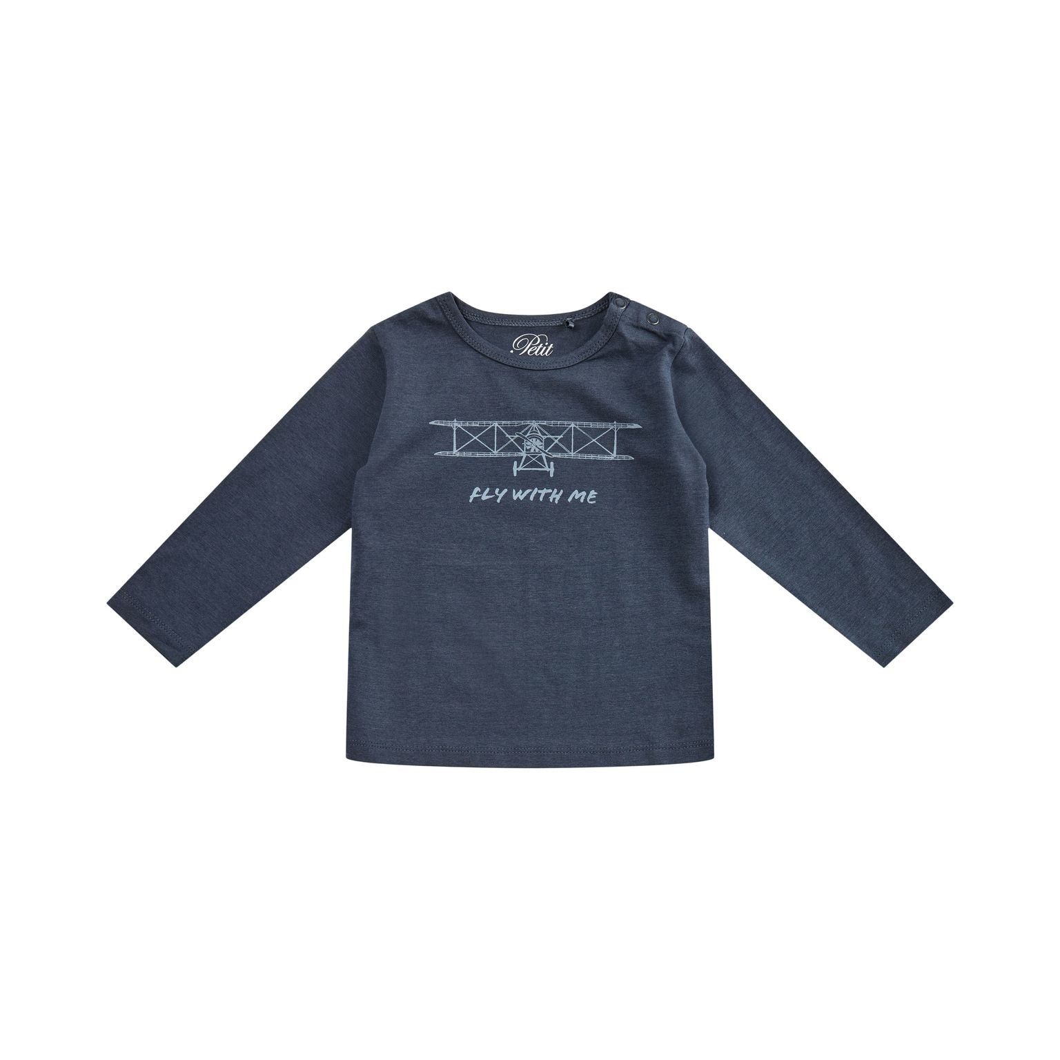 Petit By Sofie Schnoor Bluse - Blå med Flyvemaskine Udsalg