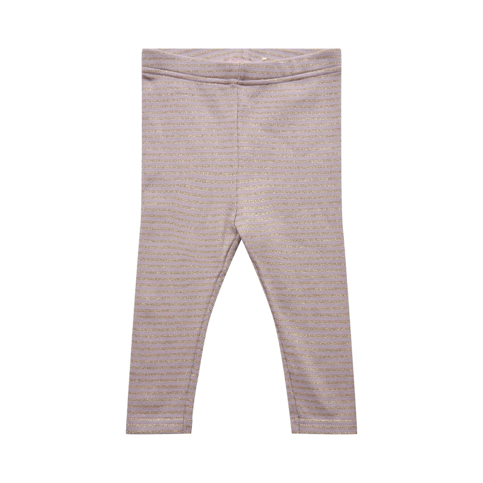 Petit By Sofie Schnoor Leggings – Lilla med Guldstriber