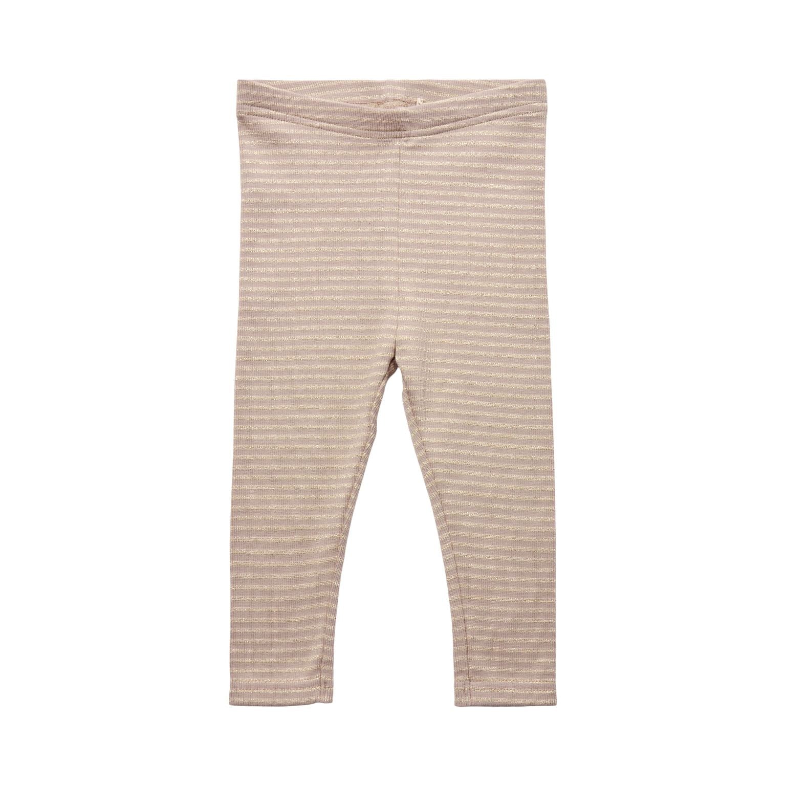 Elegant Camel Leggins med Guldstriber til Børn - Must-Have!