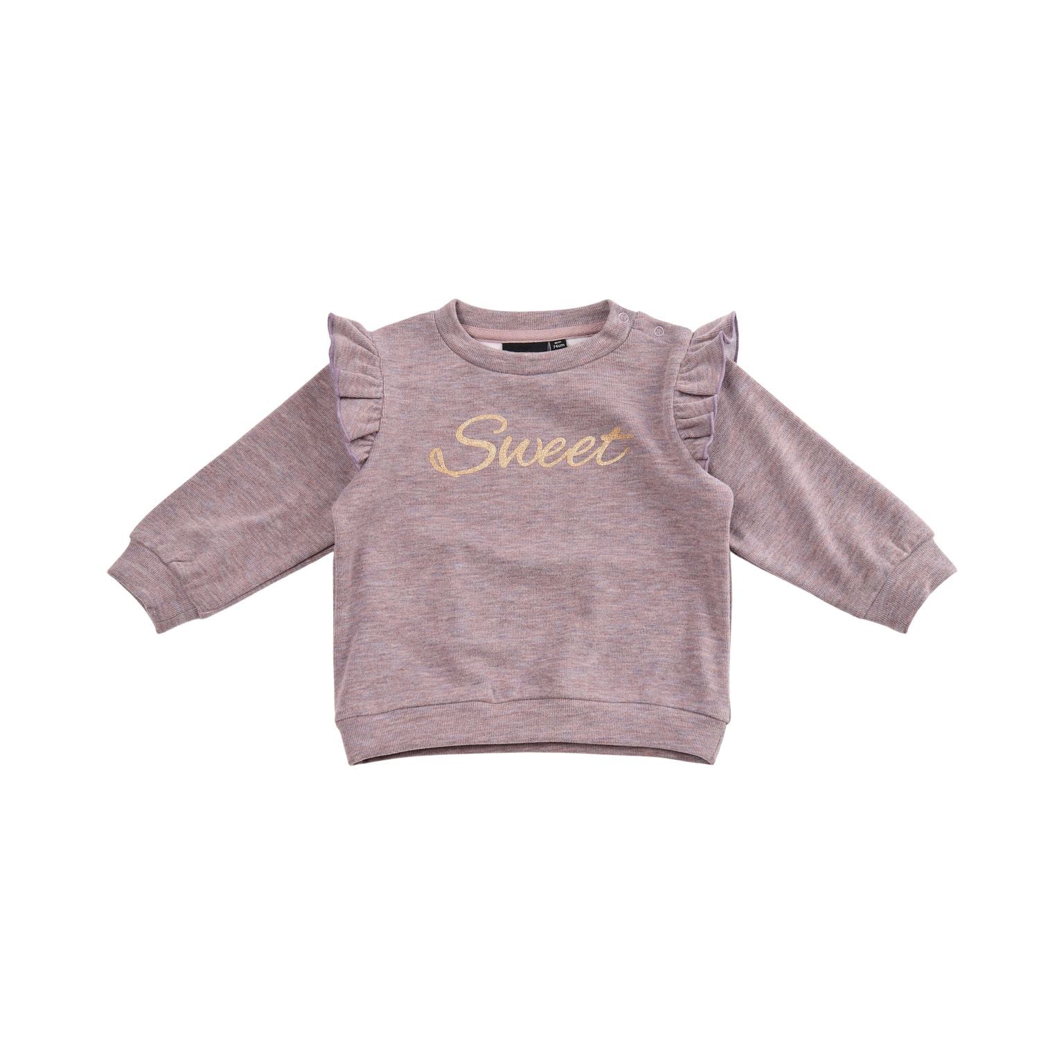 Petit By Sofie Schnoor Sweatshirt - Lilla med Flæser, Udsalg!