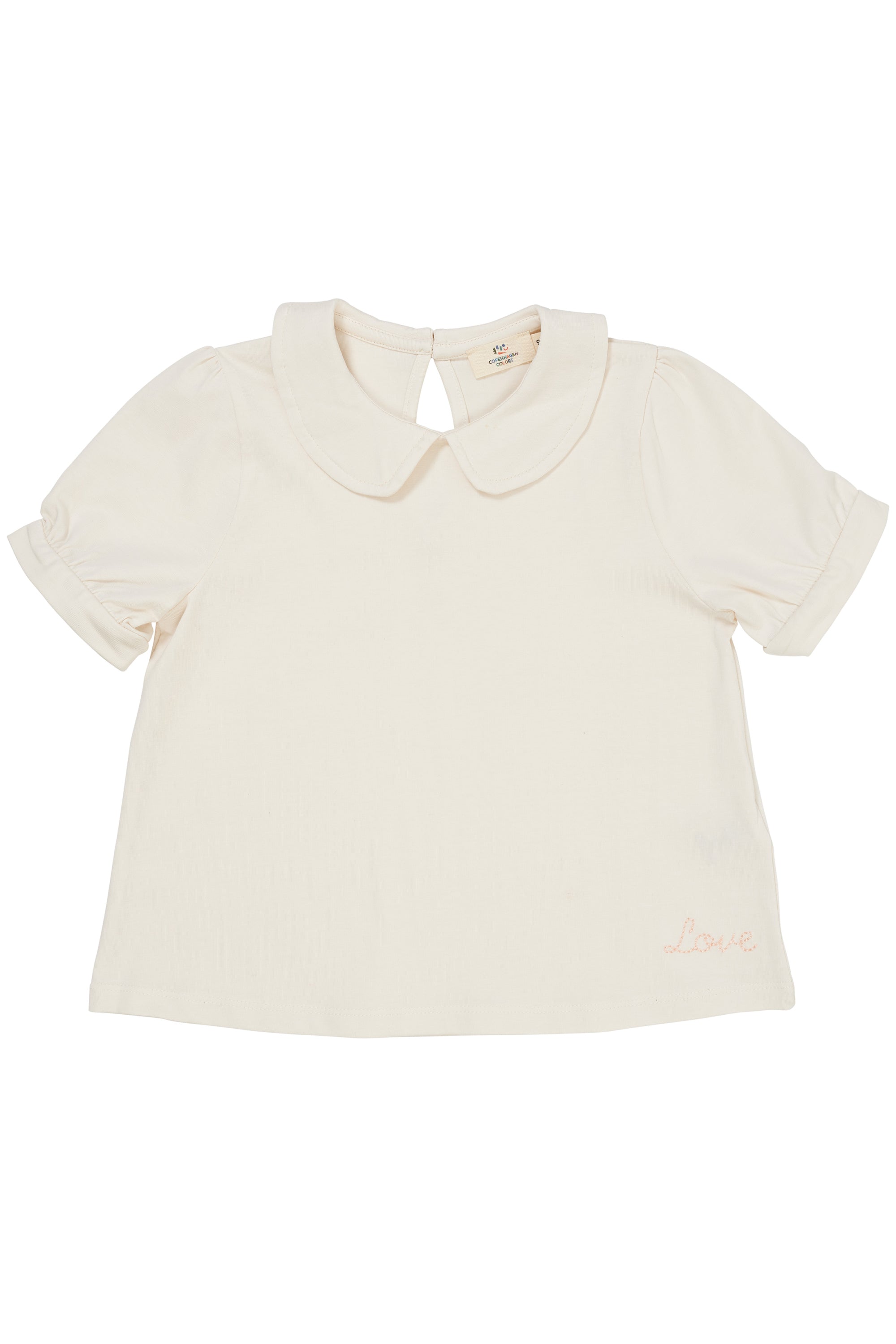 Copenhagen Colors T-shirt – Creme med hjerte og broderi