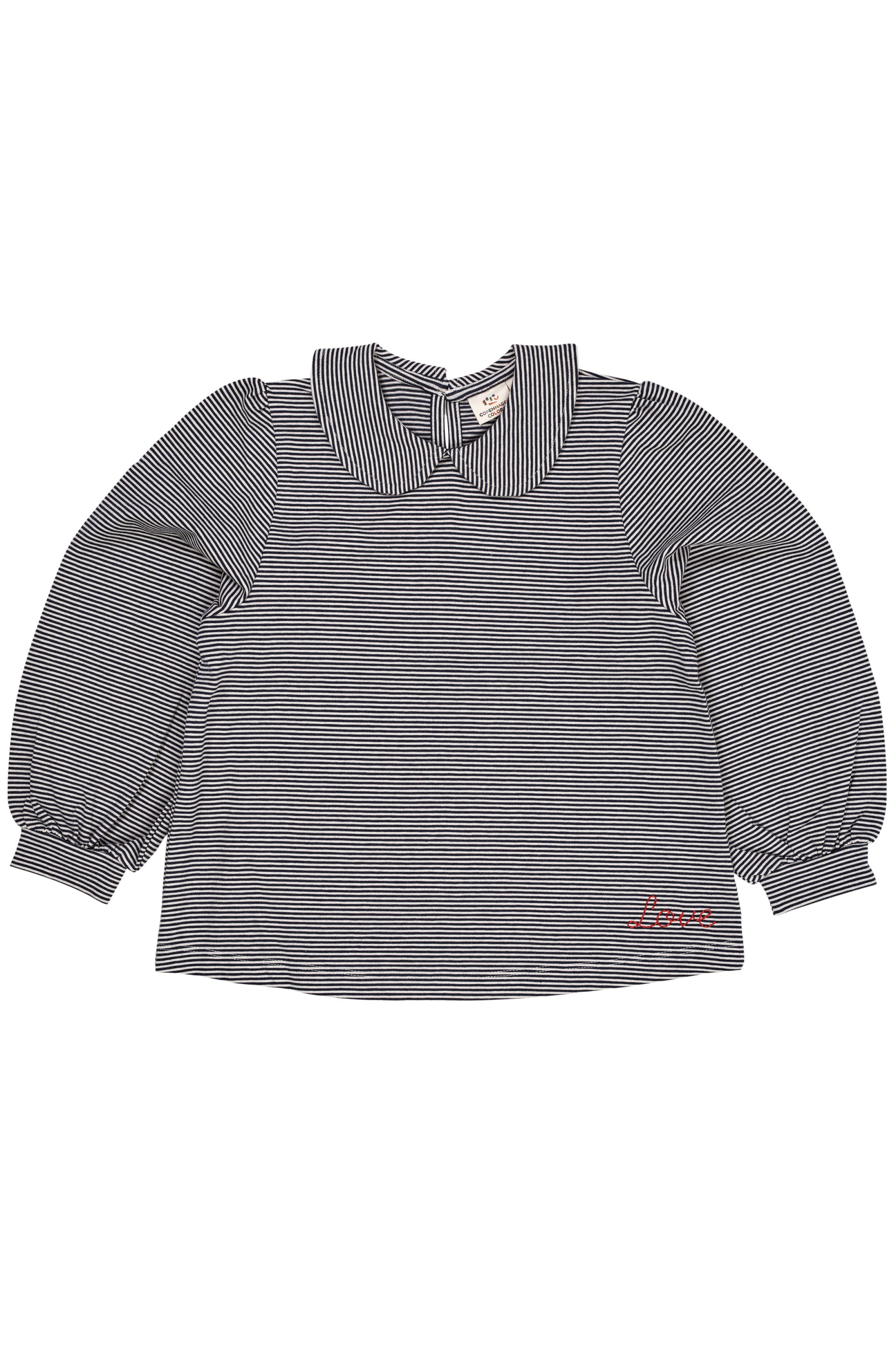 Copenhagen Colors Stribet Bluse – Navy og Creme Tilbud!