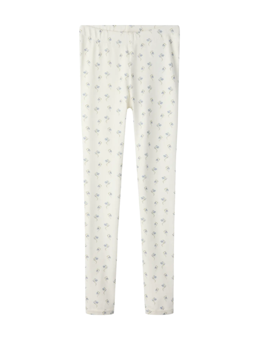 Lil Atelier Gayo Sag Slim Leggings - Kokosmælk Blomst