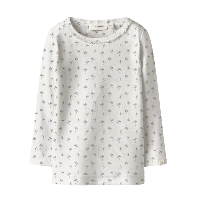 Lil Atelier Gayo Slim Top – Kokosmælk Bell Blomst
