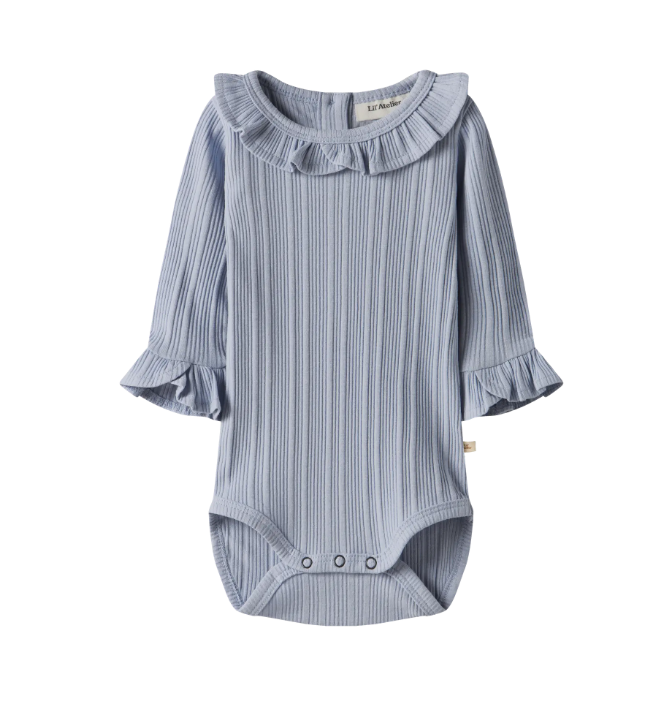 Lil Atelier Tansy Slim Body - Zen Blue - Økologisk Kvalitet