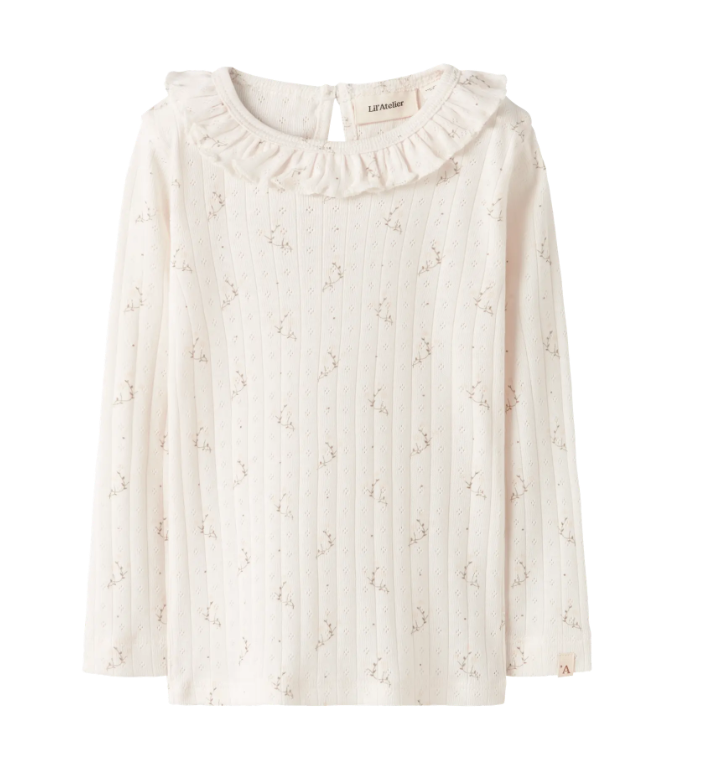 Lil Atelier Rachello Ria Slim Top - Coconut Milk Flower -   Cm