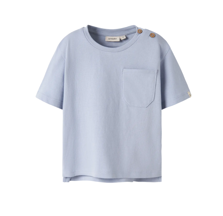 Lil Atelier Dolan Ss Loose Top - Zen Blue -   Cm
