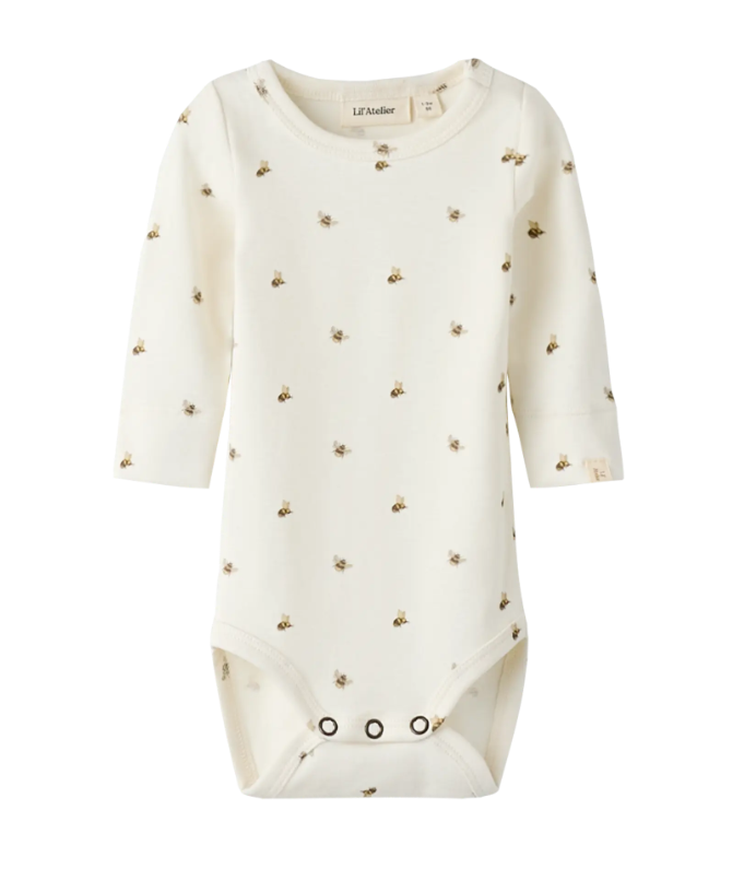 Lil Atelier Gayo Gus Ls Slim Body - Coconut Milk Bee -   Cm