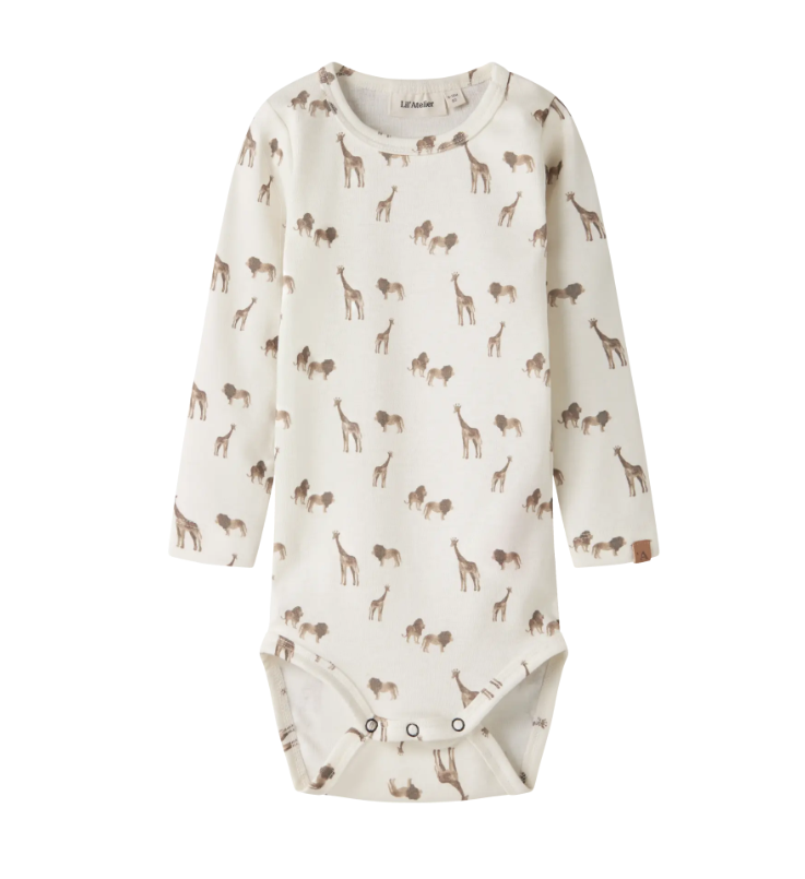 Lil Atelier Layo Geu Ls Slim Body - Coconut Milk Lion -   Cm