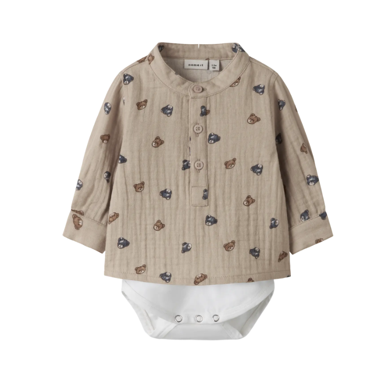 Name It Dutty Ls Shirt Body - Chateau Gray -   Cm