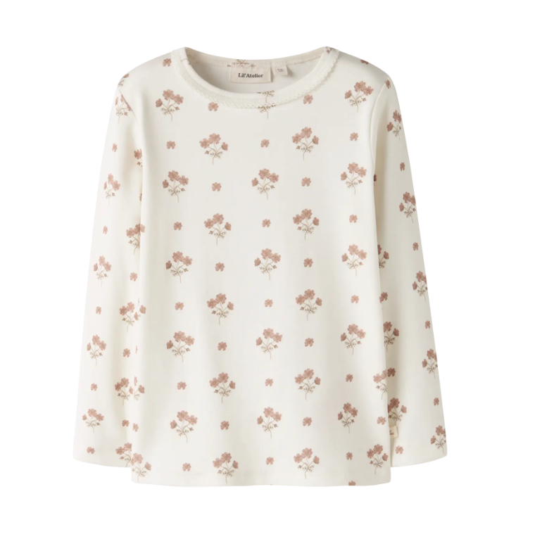 Lil Atelier Layo Sig Ls Slim Top - Coconut Milk Pink -   Cm