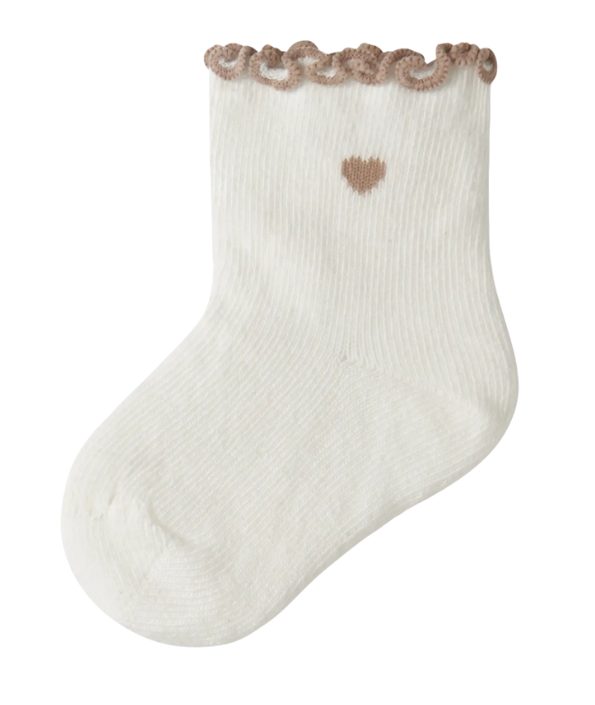 Lil Atelier Fiducia Socks - Coconut Milk Oxford Tan -