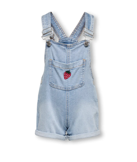 Only Mini Lucy Berry Overall Shorts - Light Blue Denim -   Cm