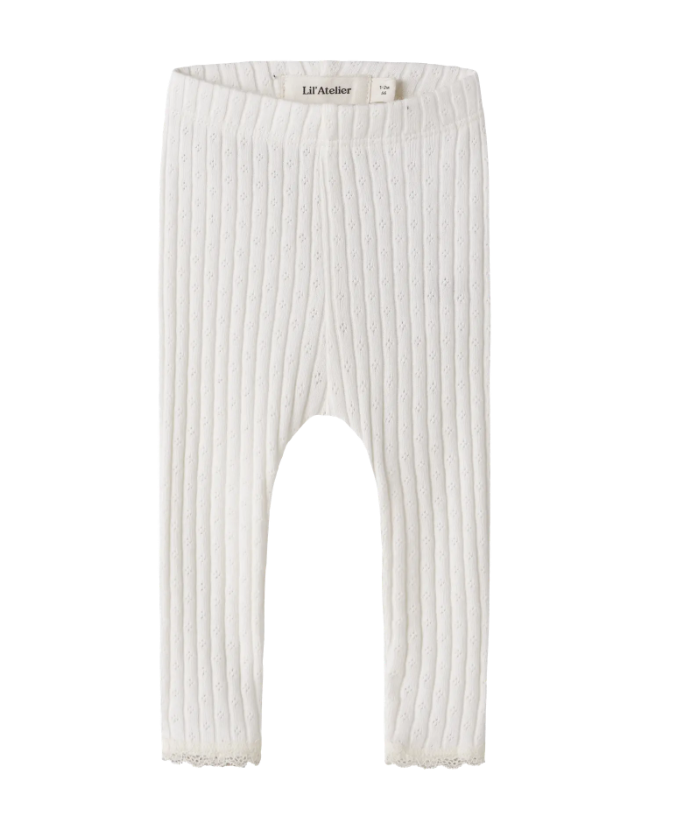 Lil Atelier Haldis Slim Leggings - Coconut Milk -   Cm