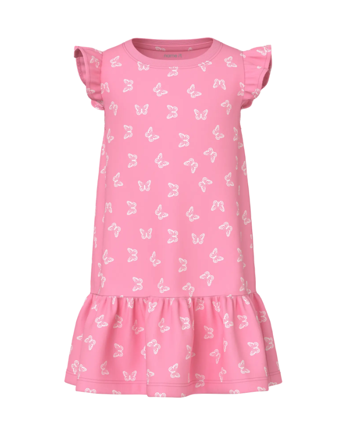 Name It Vida - Dress - Pink Drink Butterflies -   Cm