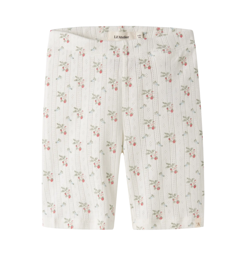 Lil Atelier Rachello - Duna Slim Biker Shorts - Coconut Milk Strawberry -   Cm