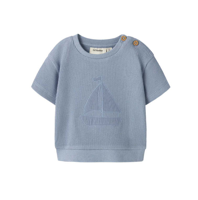 Lil Atelier Harun - Ss Loose Sweat - Dusty Blue -   Cm