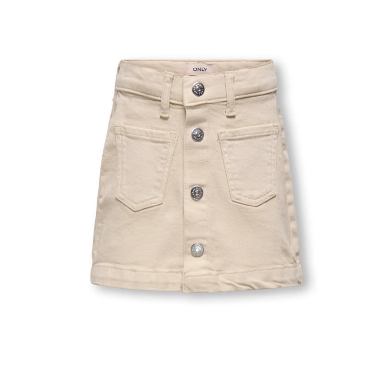 Only Mini Amazing - Col Skirt Tai Denim - Oatmeal -   Cm