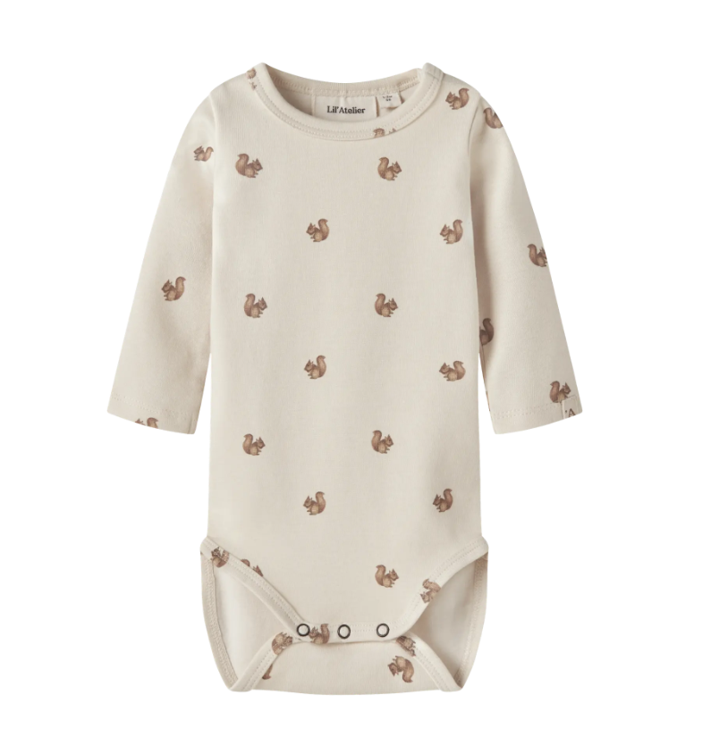 Lil Atelier Layo - Kim Ls Slim Body Noos -turtledove Squirrel -   Cm