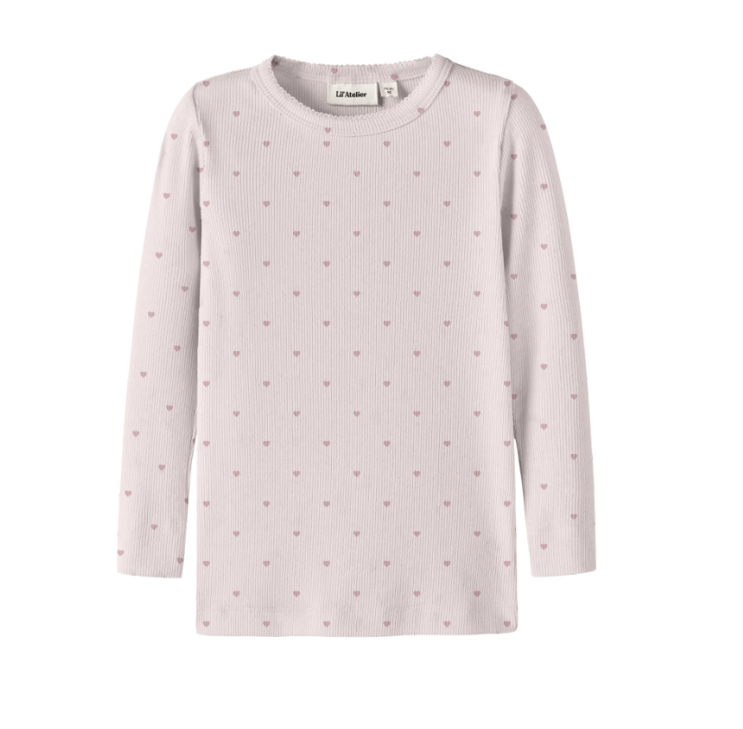 Lil Atelier Gago - Ls Slim Top Noos - Hushed Violet Heart -   Cm