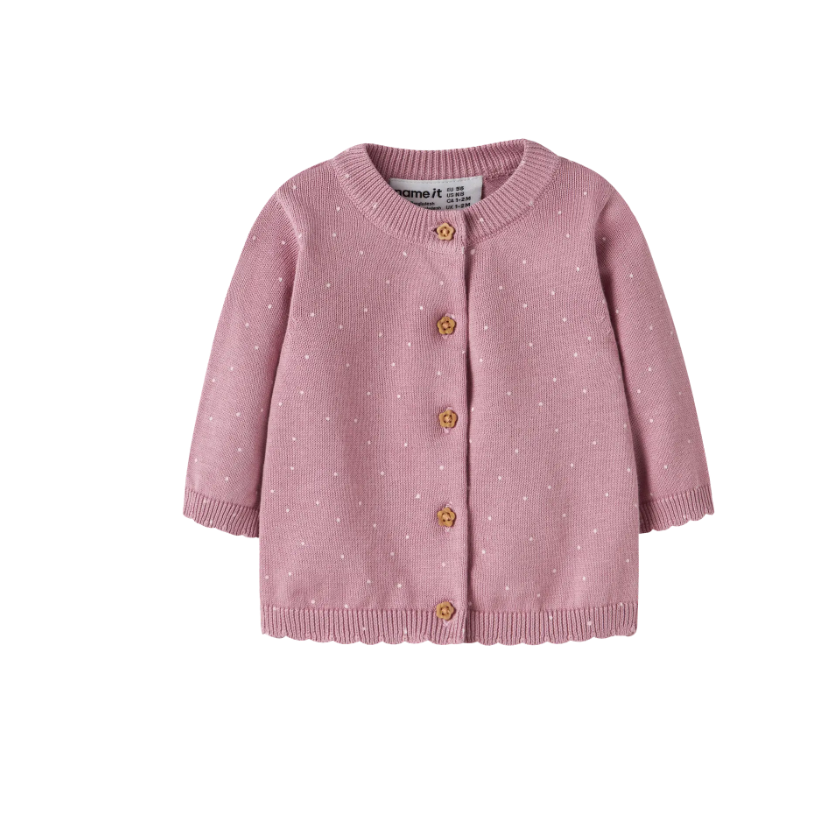 Name It Ladot - Ls Knit Cardigan - Lilas - Cm