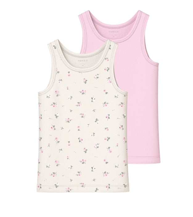 Name It Tanktop 2-pak med Blomsterprint – Jet Stream