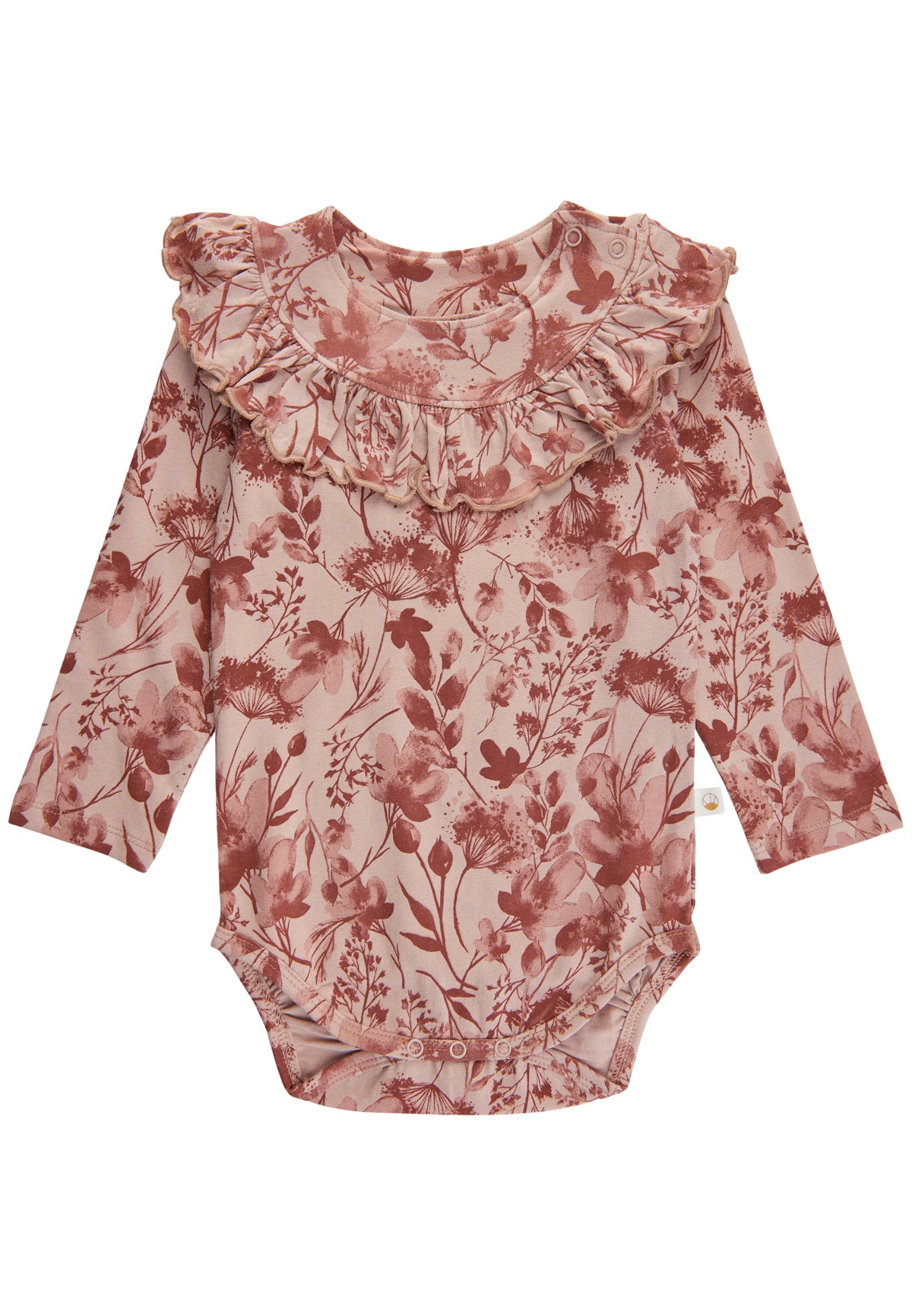 Ny Blomsterprint Babybody i Chutney – Fantastisk Tilbud!
