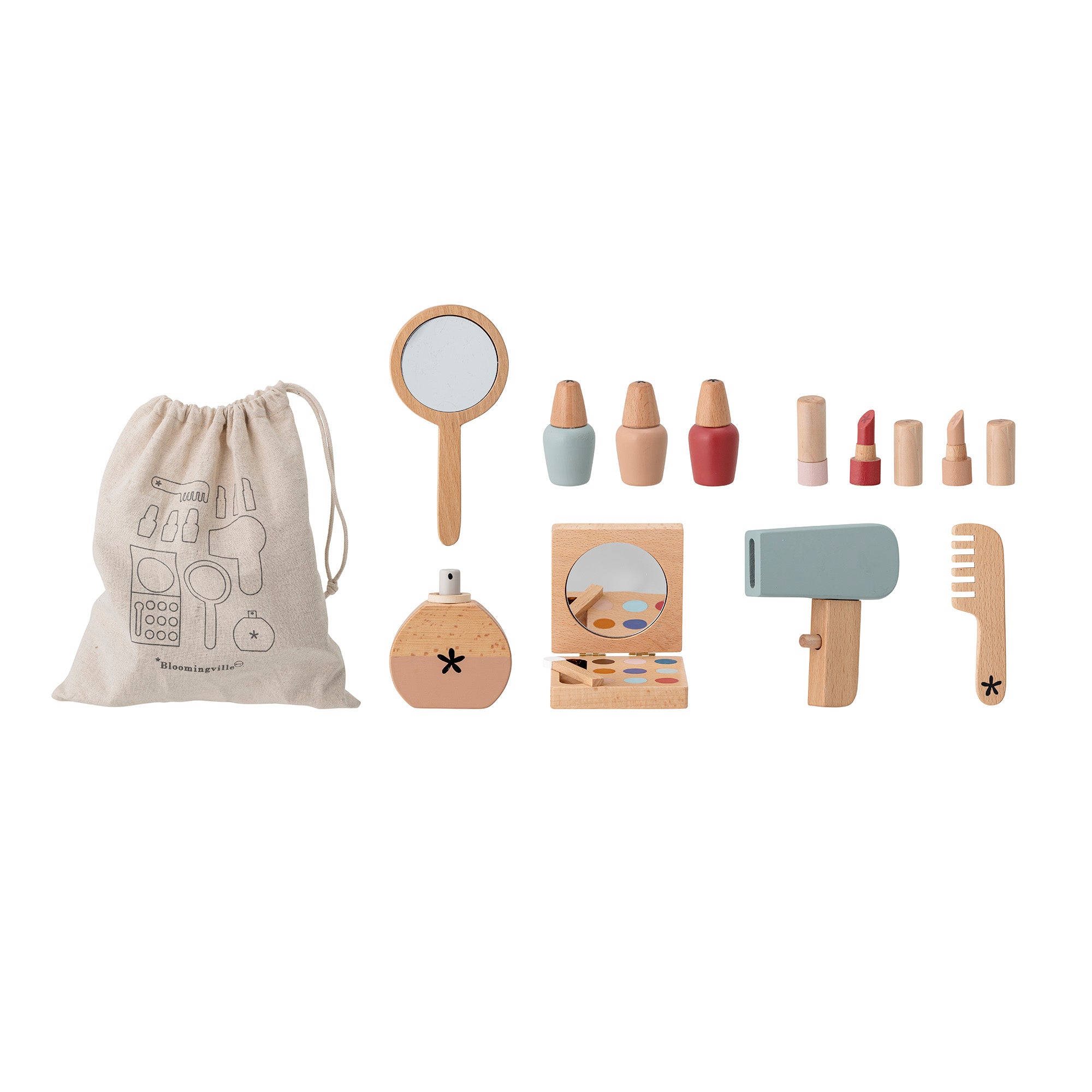 Bloomingville Daisy Make-up Sæt i Træ – Rosa Tilbud!