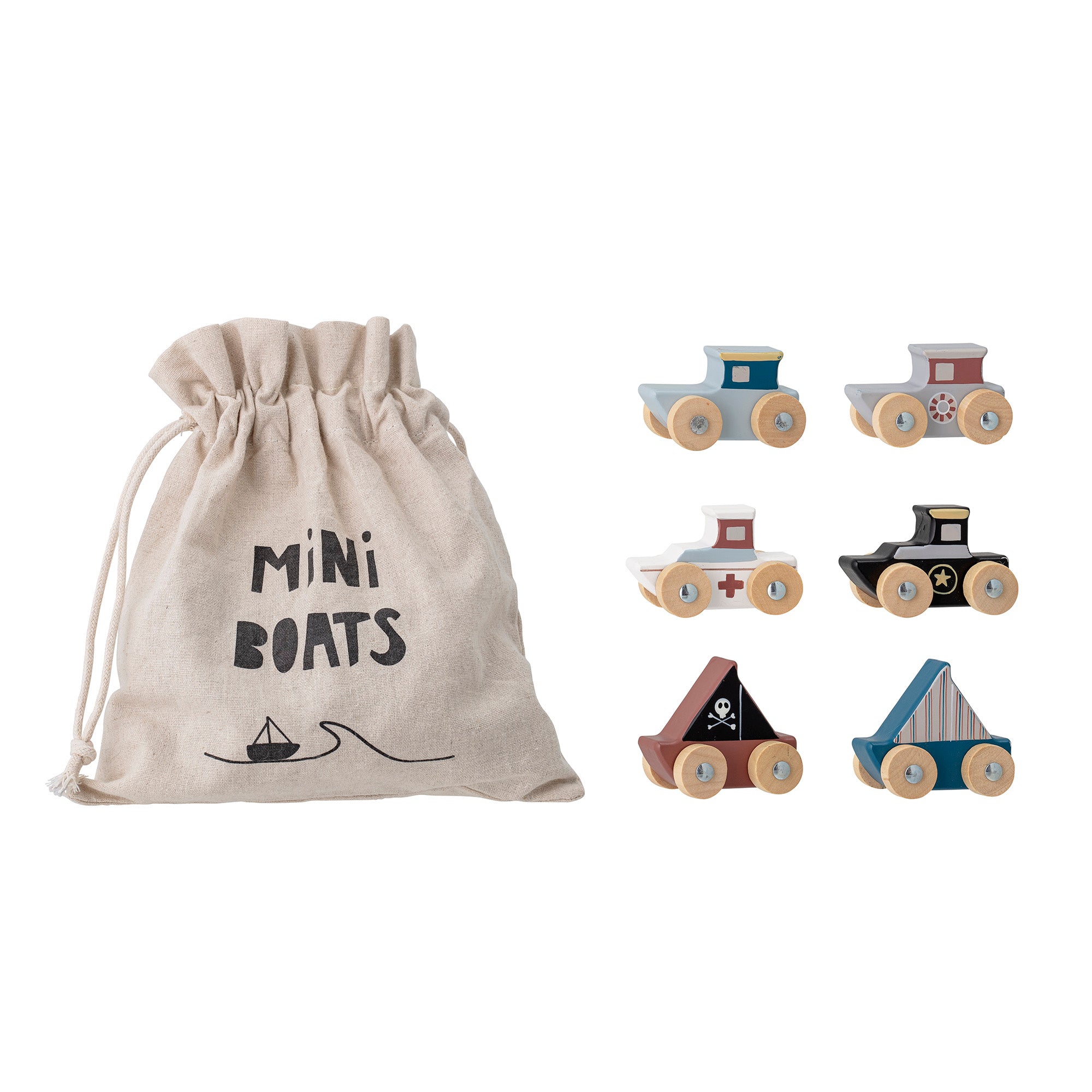Bloomingville Mini Legetøjsbåde i Træ – 6 Stk Tilbud!