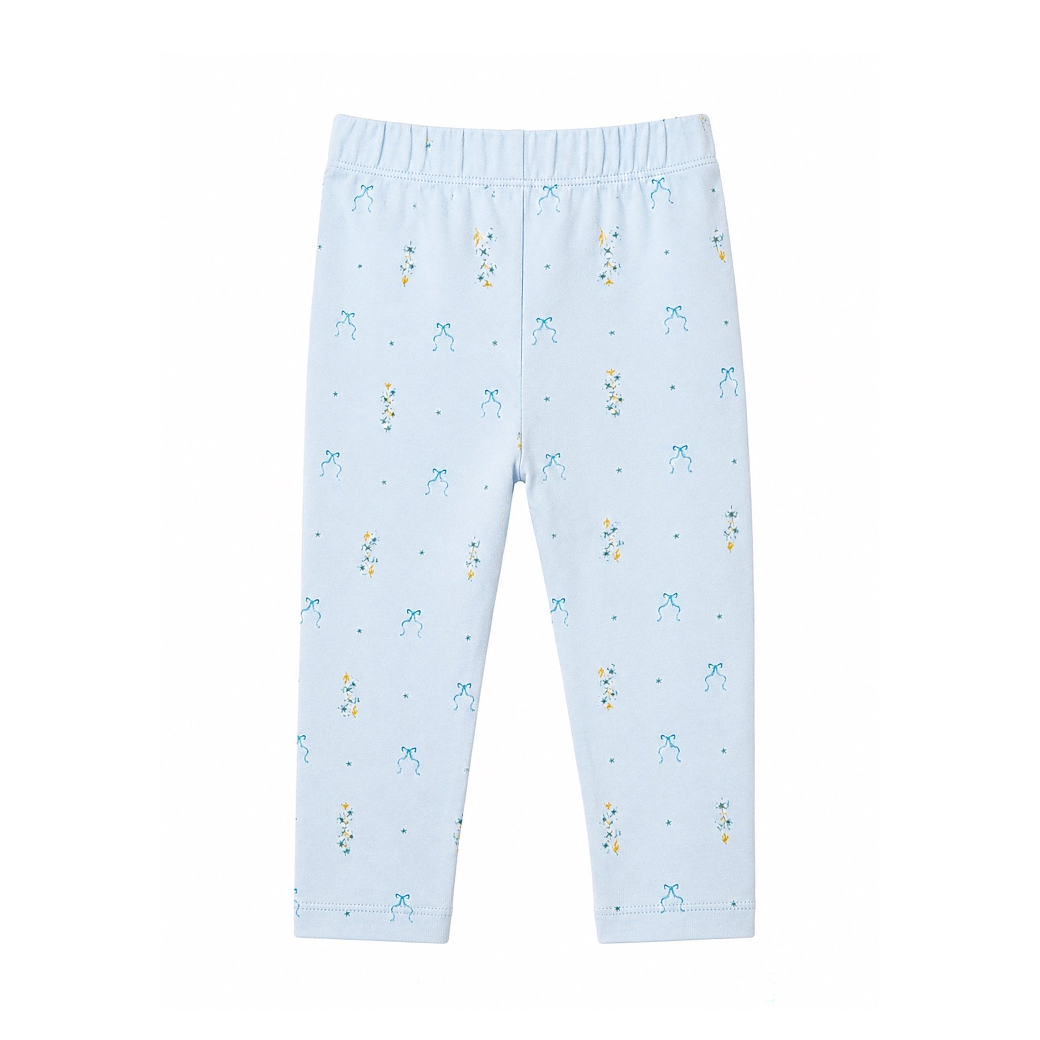 Blue Flower Leggings -baby - Baby Blue -