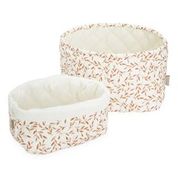 Stilfulde Opbevaringskurve med Caramel Leaves Design