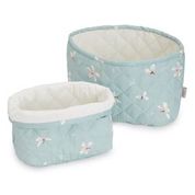 Stilfulde opbevaringskurve i Windflower Blue – Praktisk elegance!