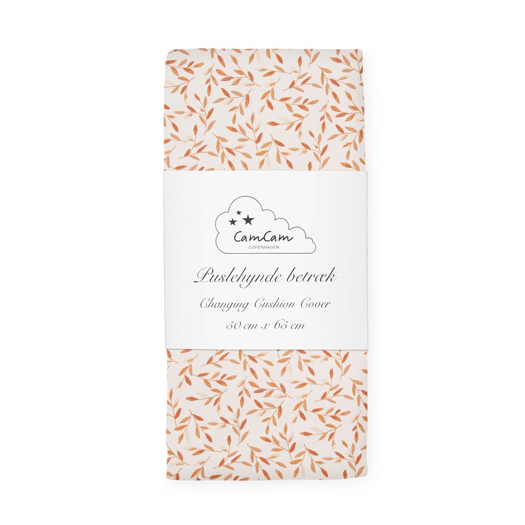 Elegant Puslehyndebetræk med Caramel Leaves Design