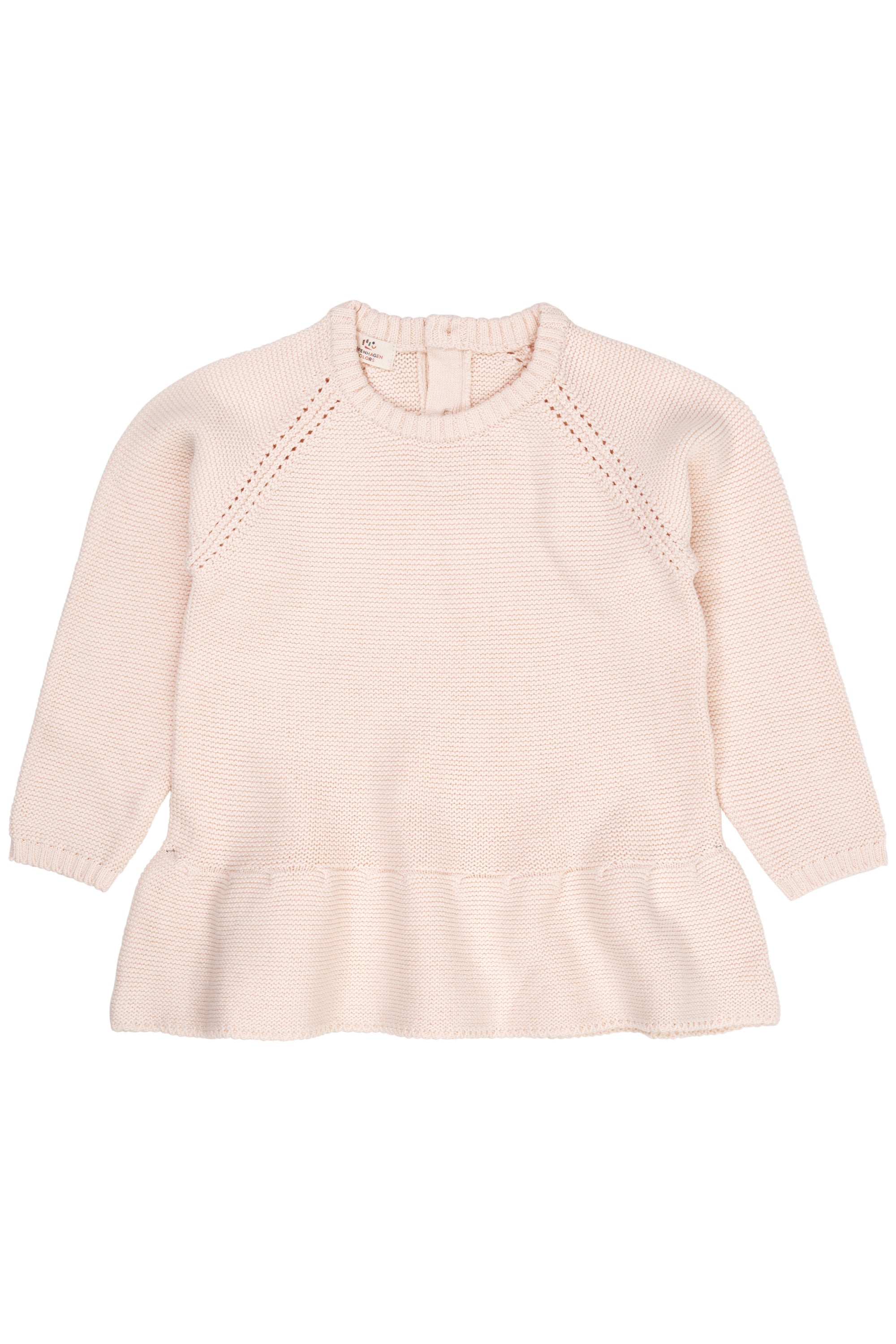 Copenhagen Colors Strikbluse med Flæse – Blød Pink