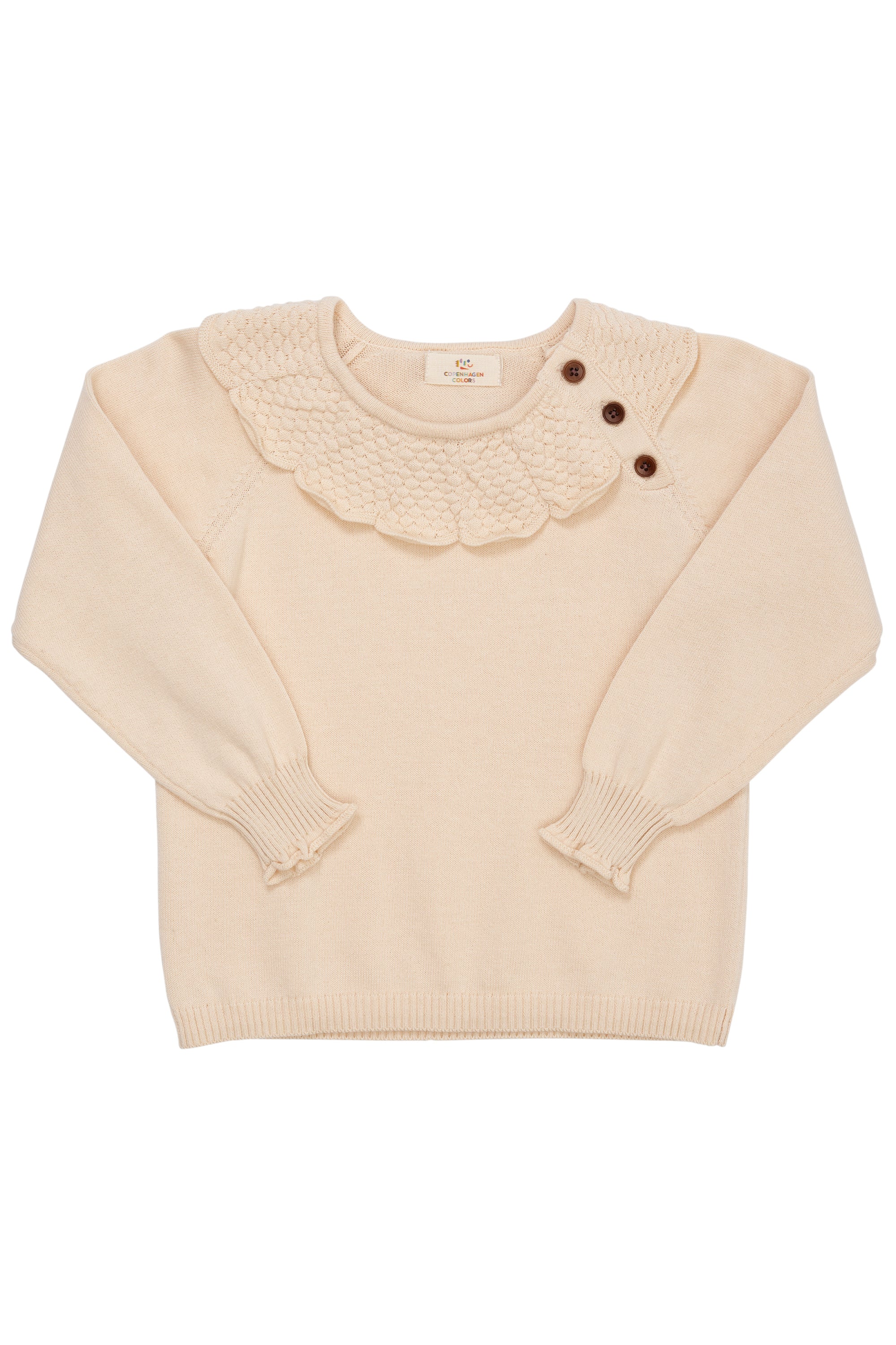 Copenhagen Colors Margueritte Strikbluse – Cream Udsalg!