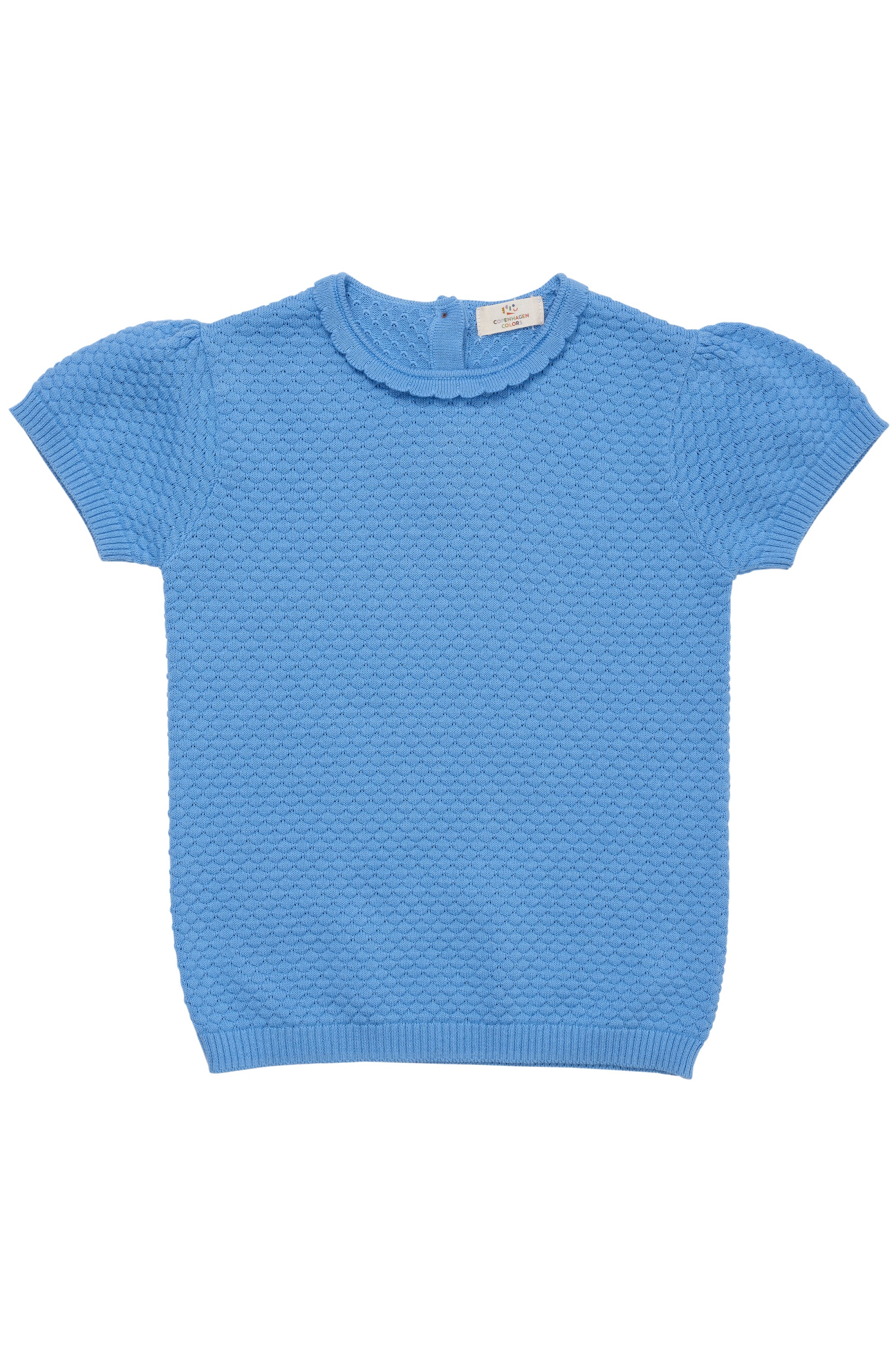 Copenhagen Colors Margueritte Strik T-shirt – Himmelblå